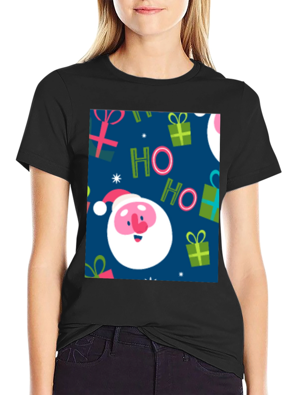 Festive Santa Claus Christmas Pattern T-Shirt