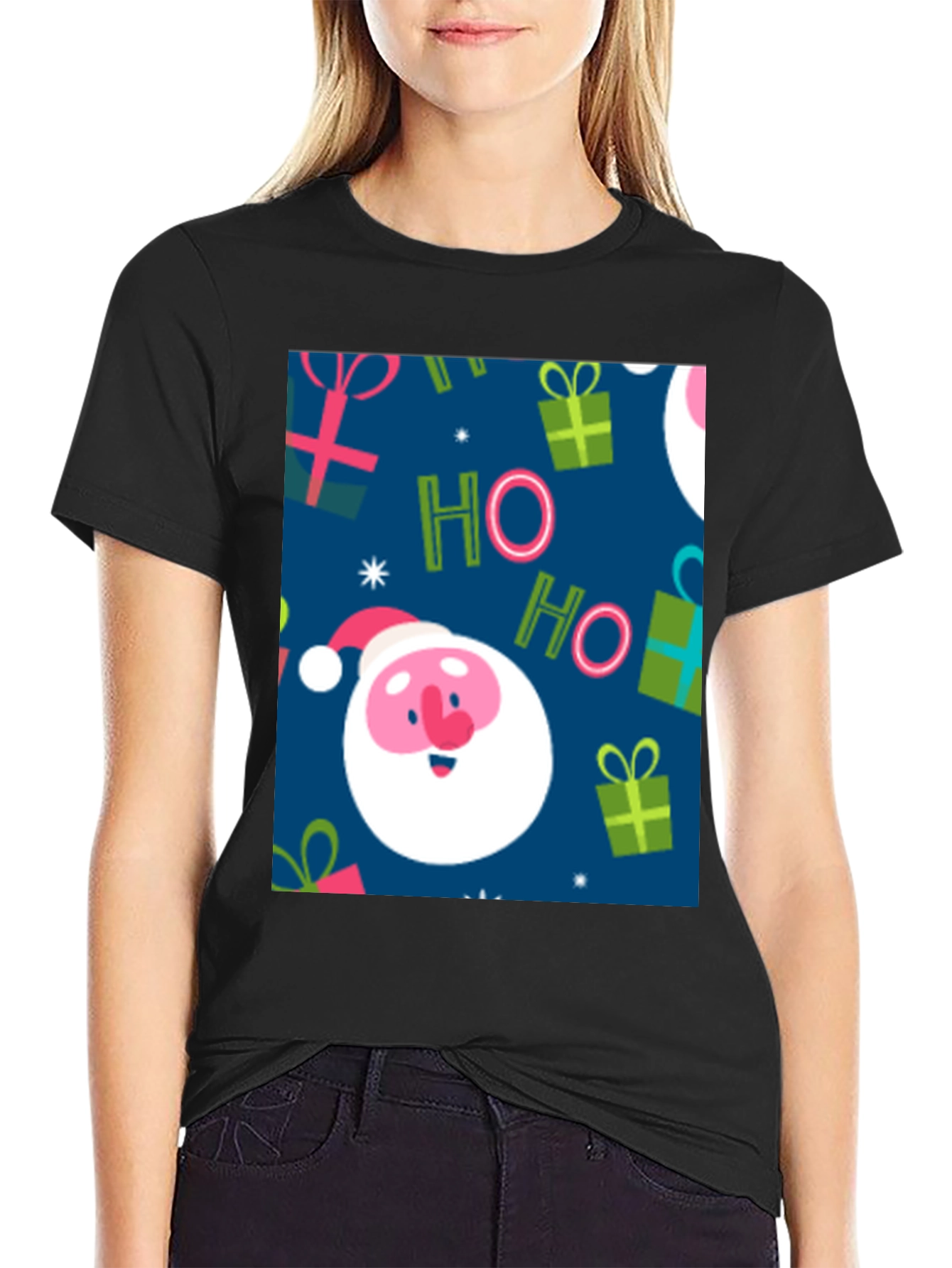 Festive Santa Claus Christmas Pattern T-Shirt