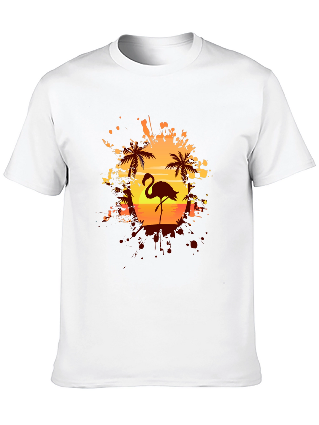 Flamingo Sunset Graphic Tee - Tropical Vibes