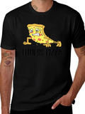 Fitness Pizza Black Graphic Tee