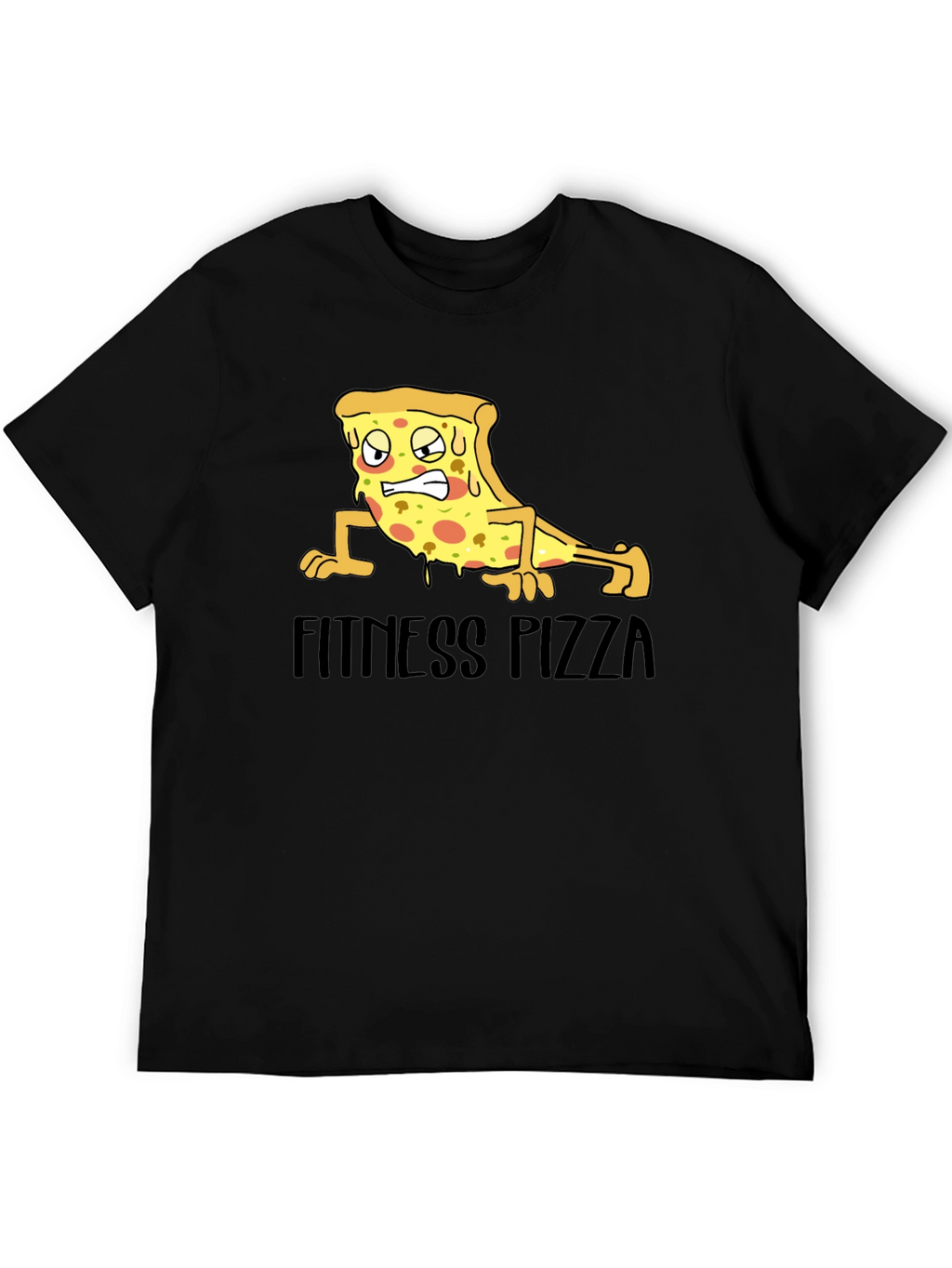 Fitness Pizza Black Graphic Tee