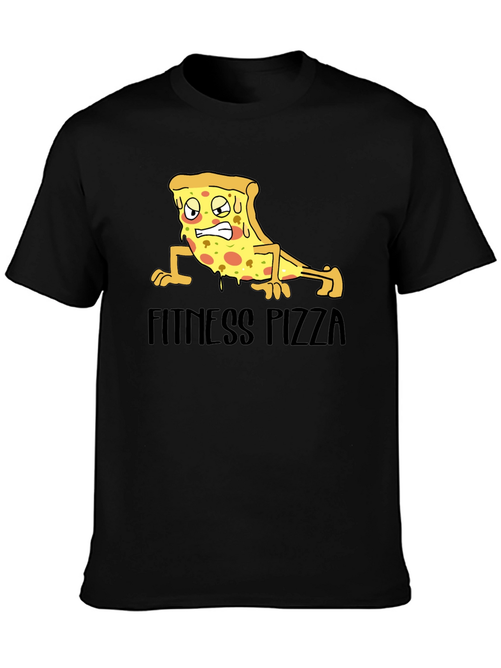 Fitness Pizza Black Graphic Tee