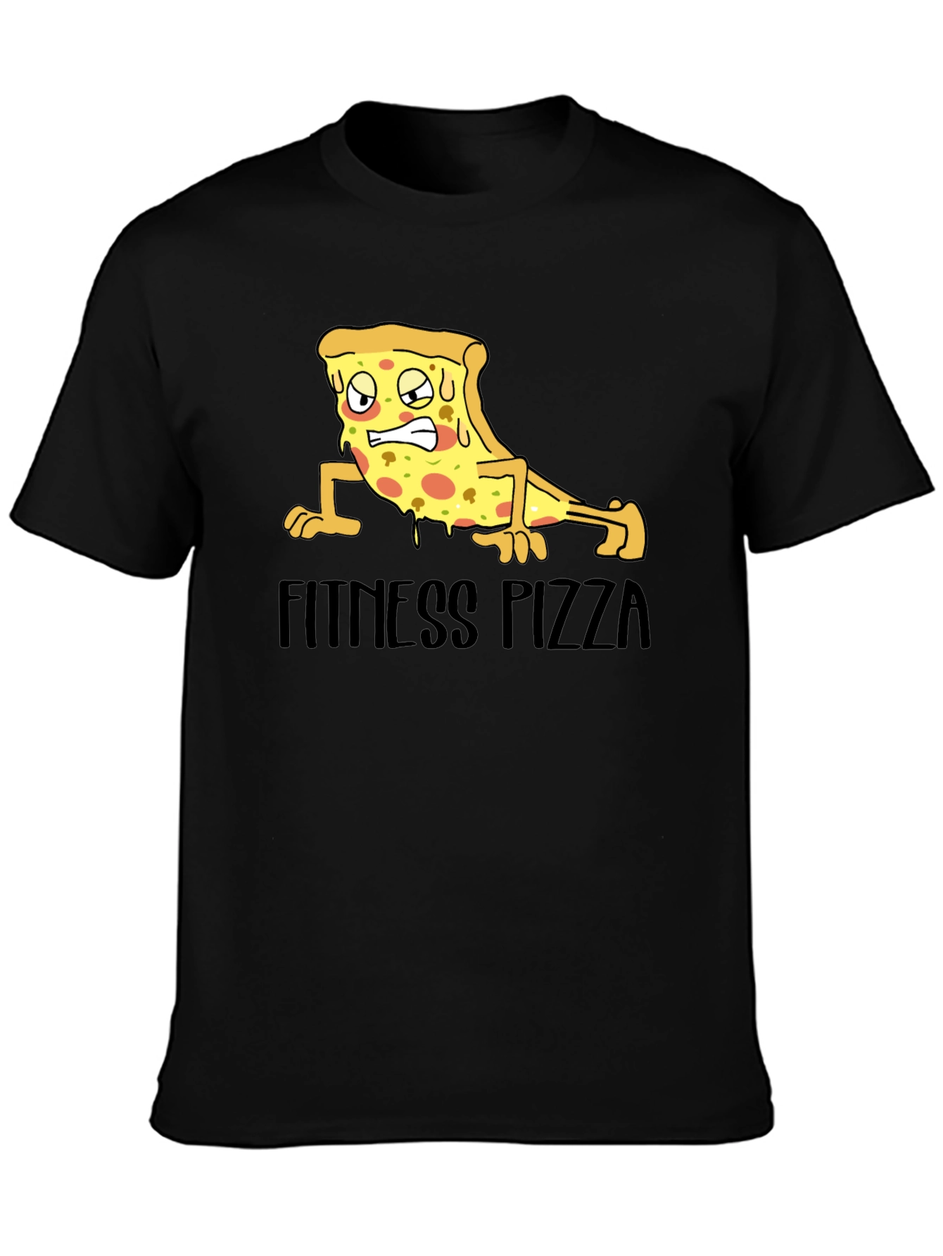 Fitness Pizza Black Graphic Tee