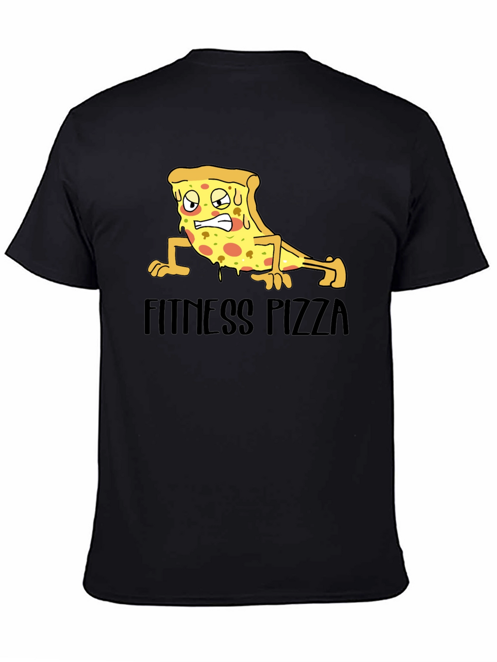 Fitness Pizza Black Graphic Tee