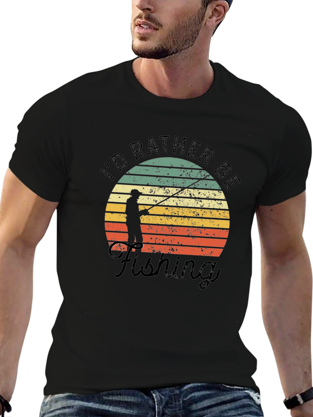 Fishing T-Shirt: Id Rather Be Fishing Graphic Tee