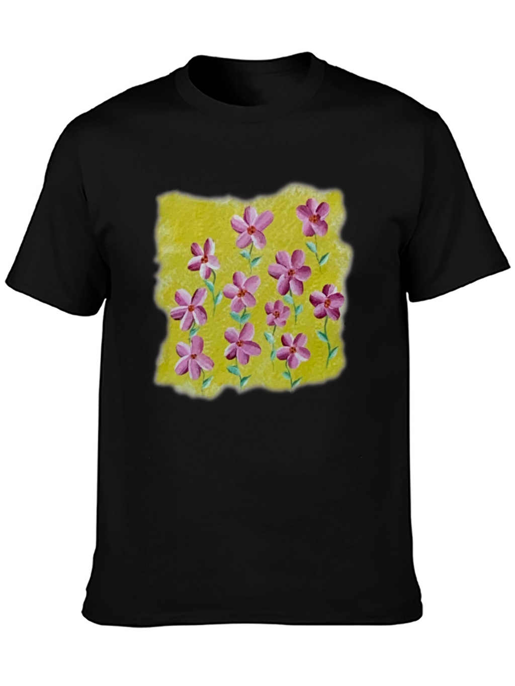 Floral Print T-Shirt: Artistic Blossom Design
