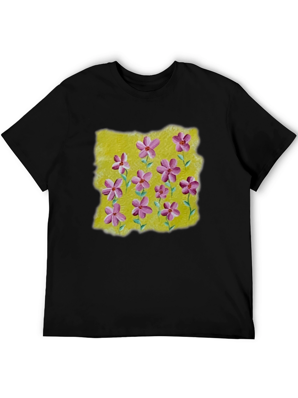 Floral Print T-Shirt: Artistic Blossom Design