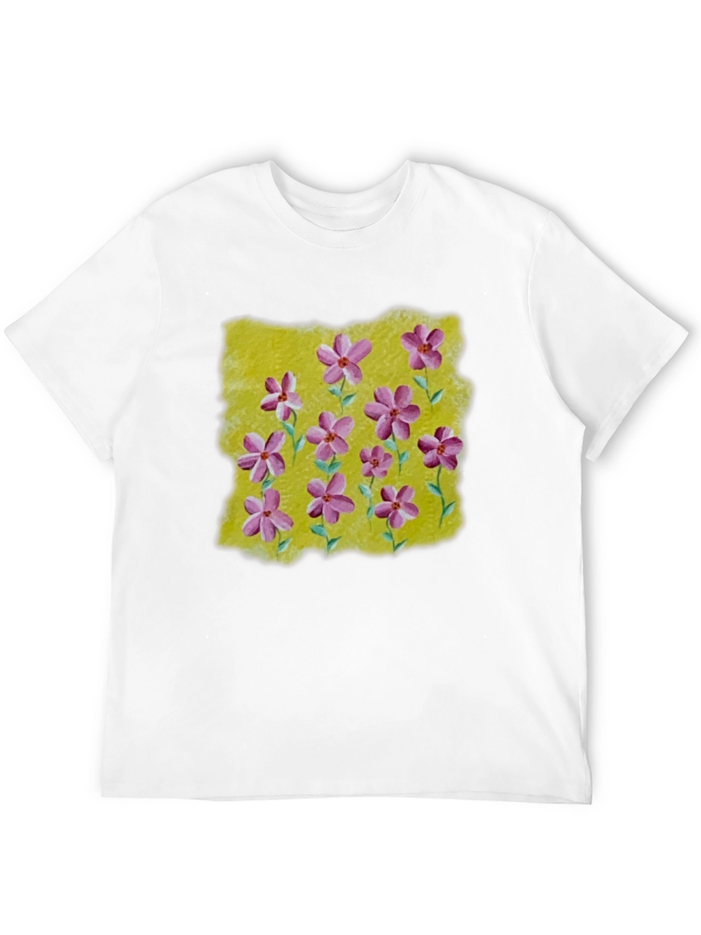 Floral Print T-Shirt: Artistic Blossom Design