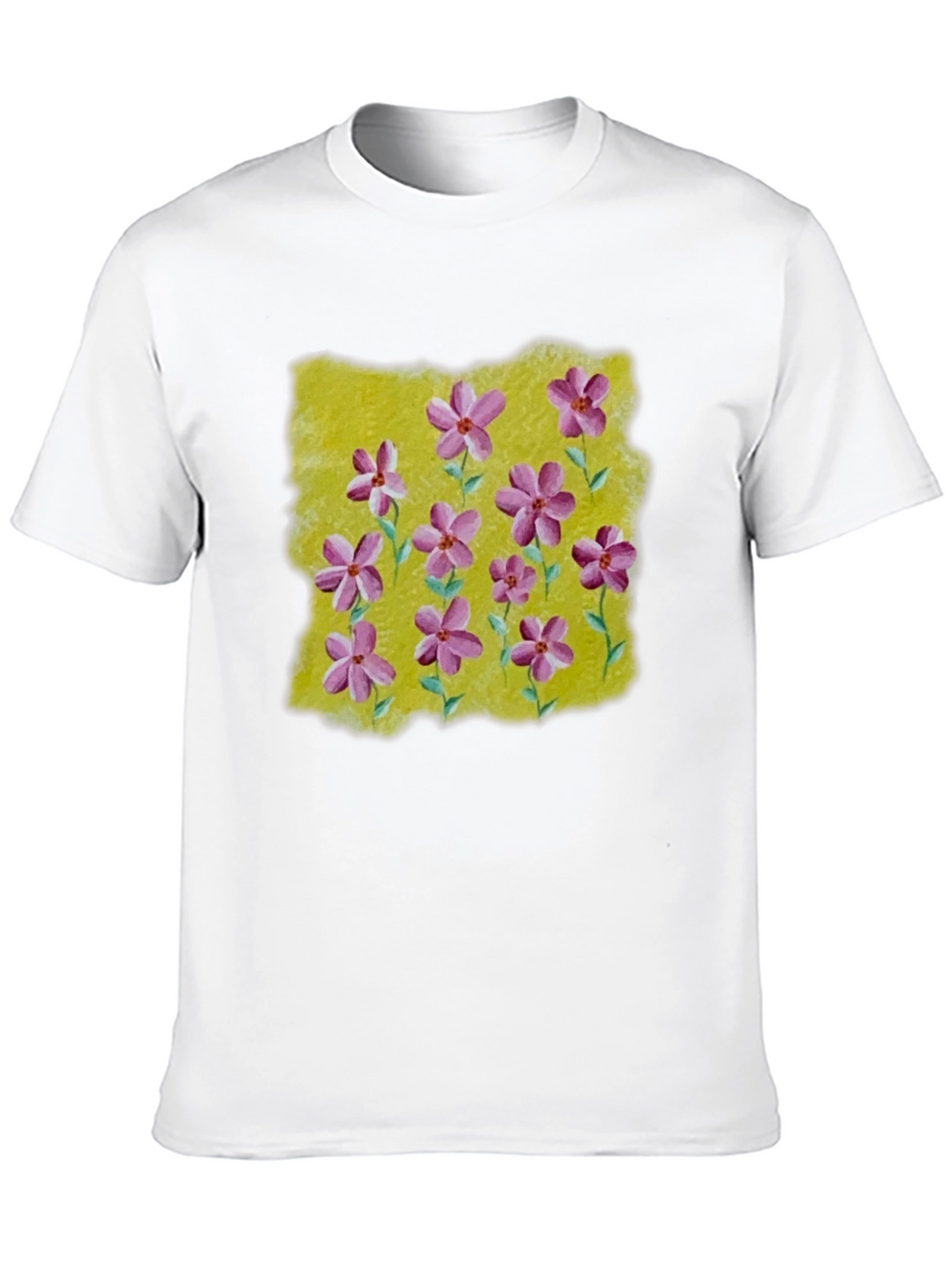 Floral Print T-Shirt: Artistic Blossom Design