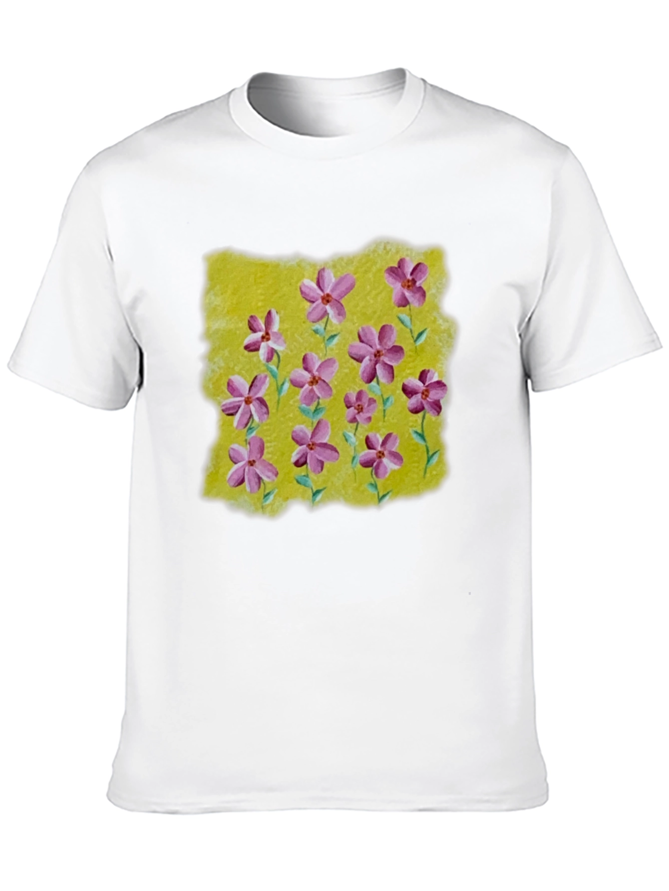 Floral Print T-Shirt: Artistic Blossom Design