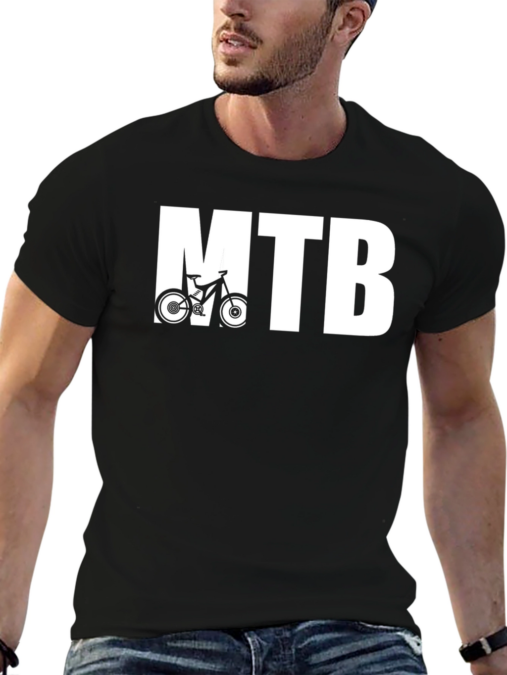 MTB Mountain Bike Graphic T-Shirt - Black