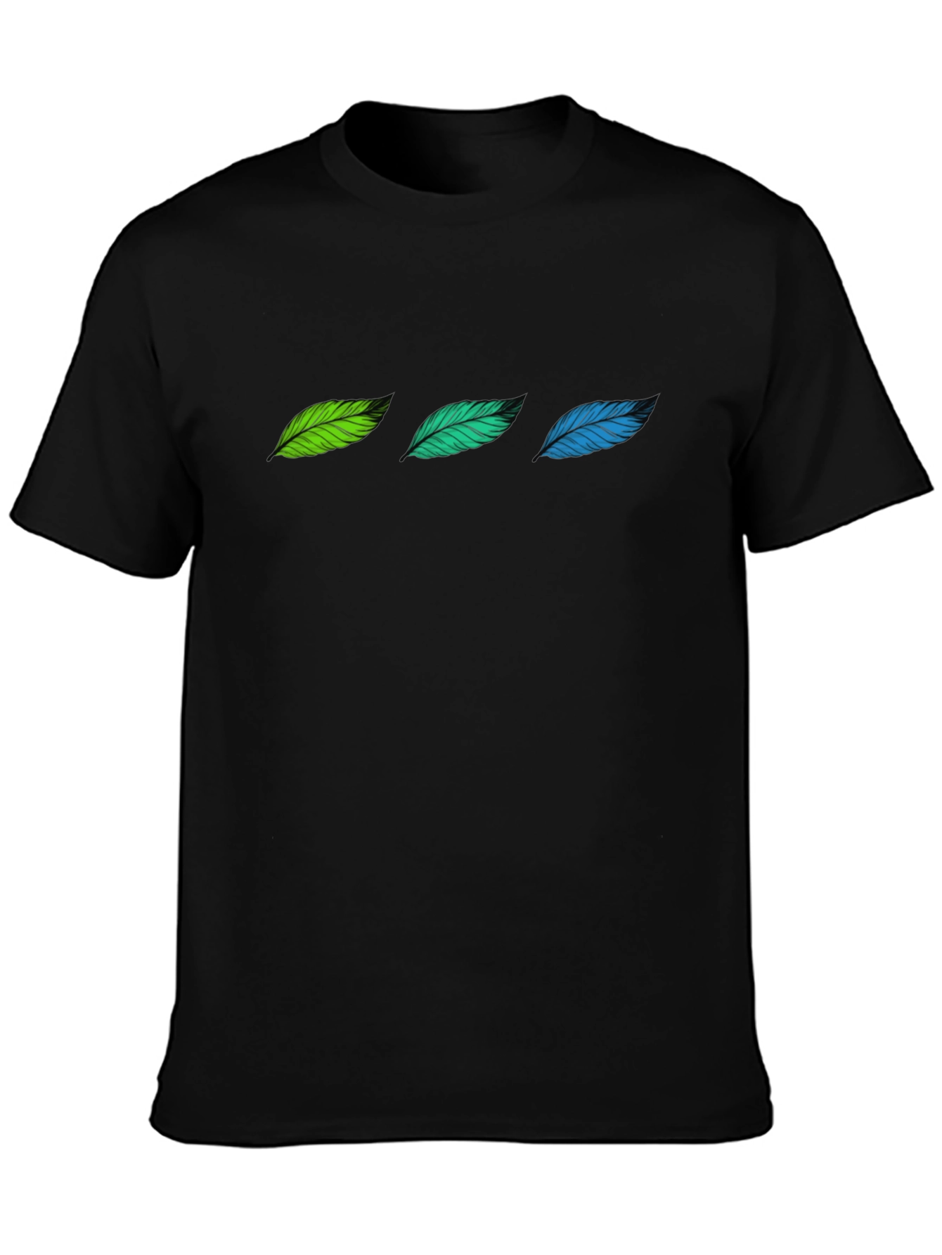 Feather Trio Black T-Shirt | Stylish & Comfortable