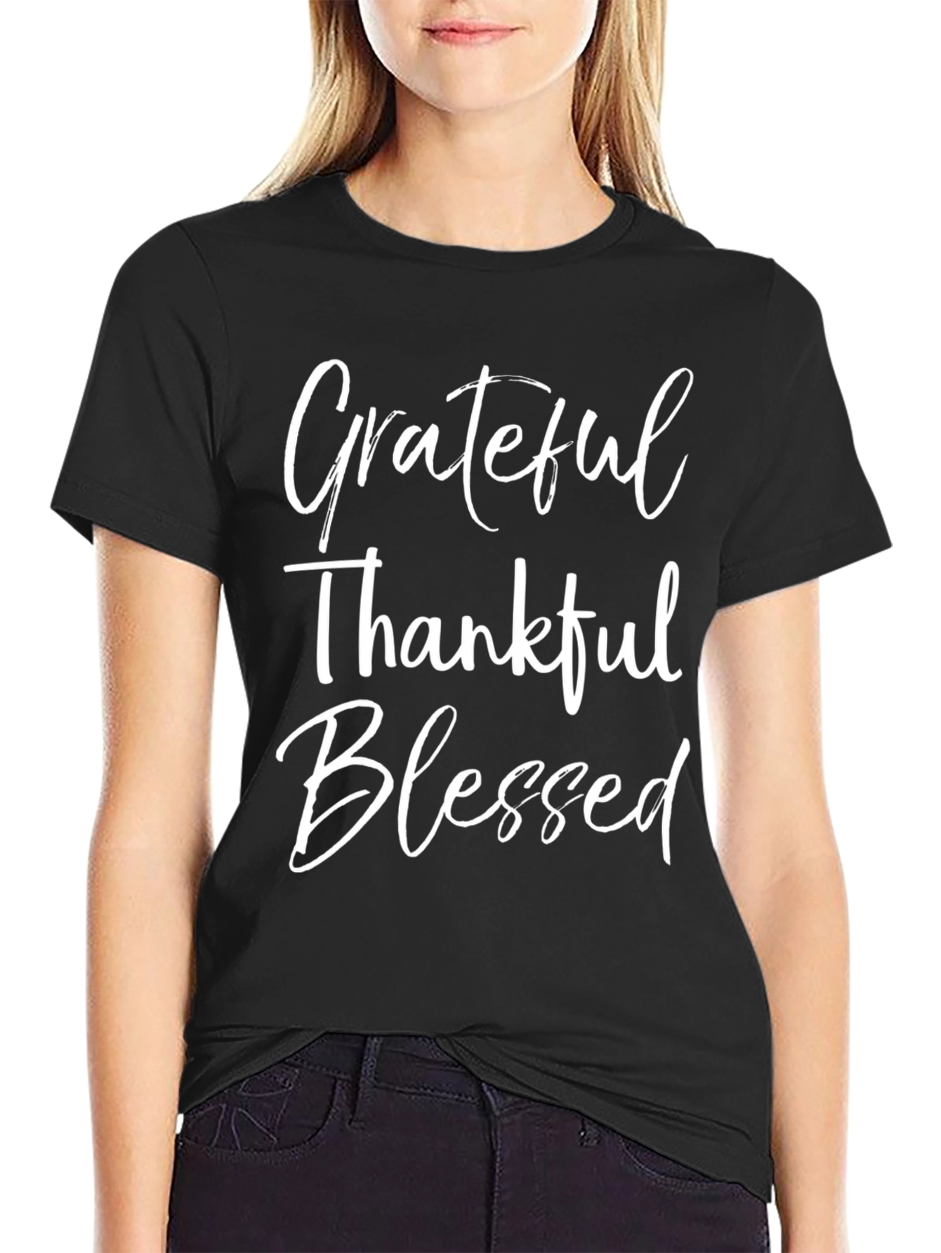Grateful Thankful Blessed Graphic T-Shirt