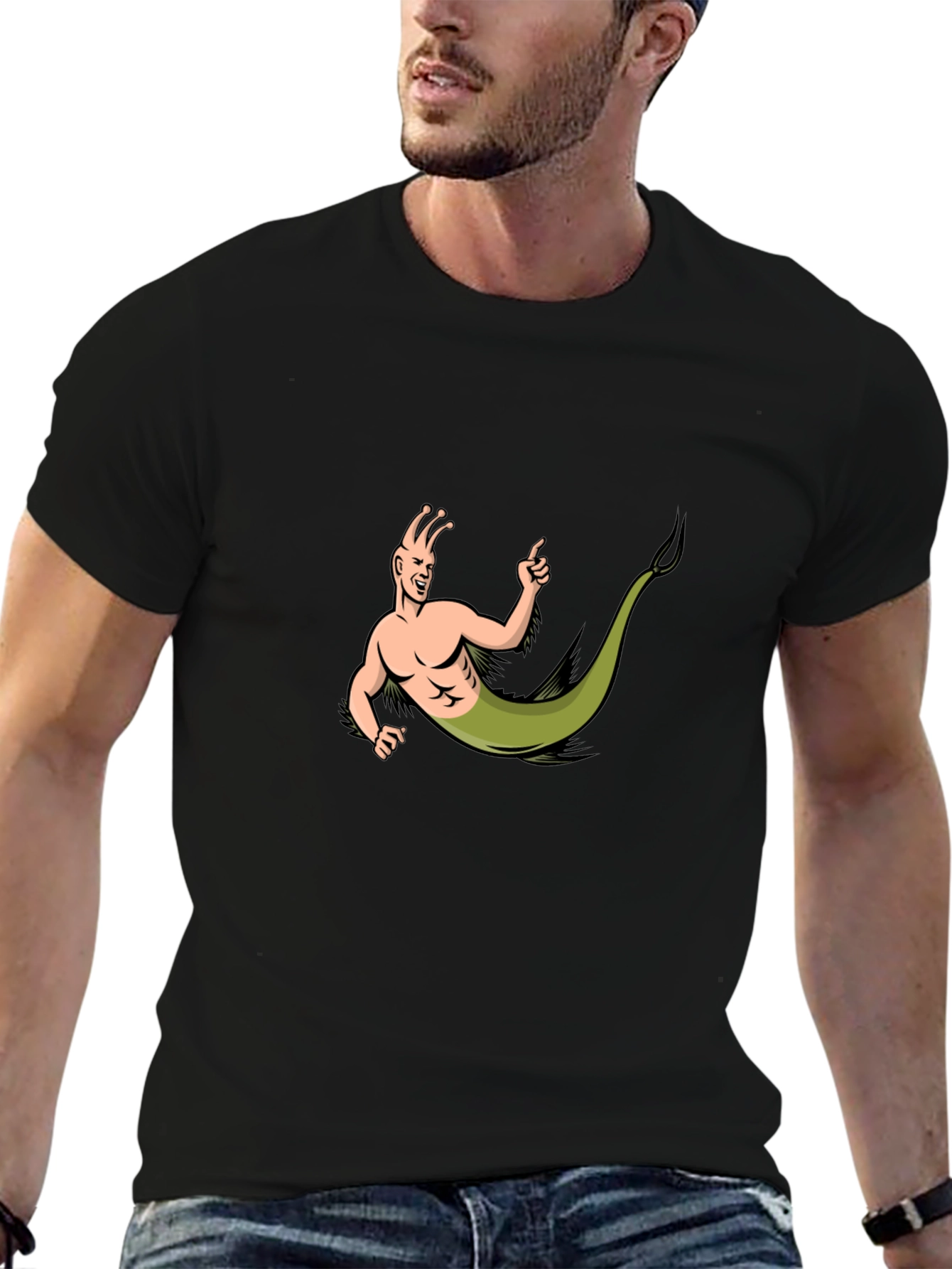 Snail Man T-Shirt - Black Cotton Tee