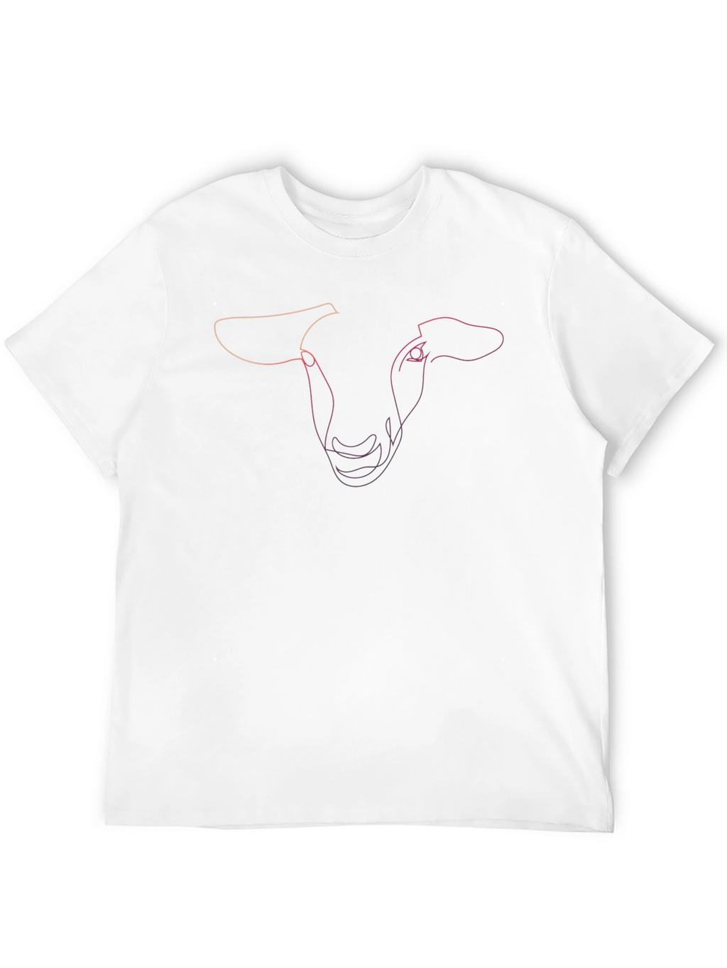 Abstract Sheep Line Art Black T-Shirt
