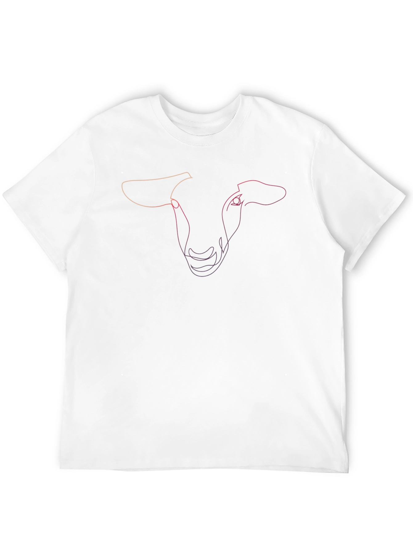Abstract Sheep Line Art Black T-Shirt