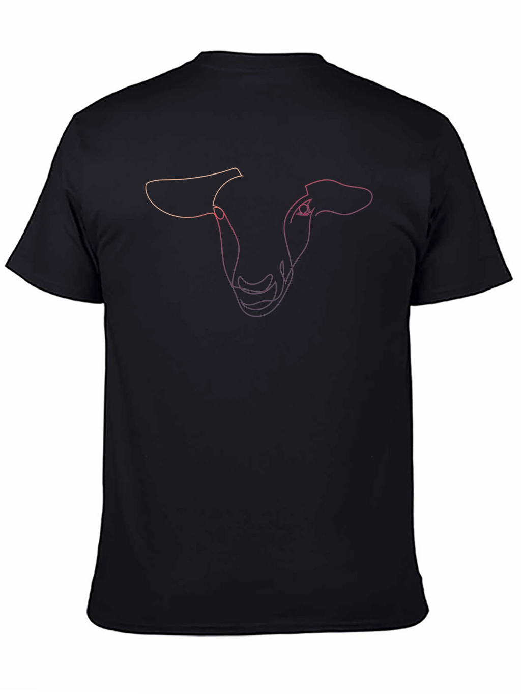 Abstract Sheep Line Art Black T-Shirt