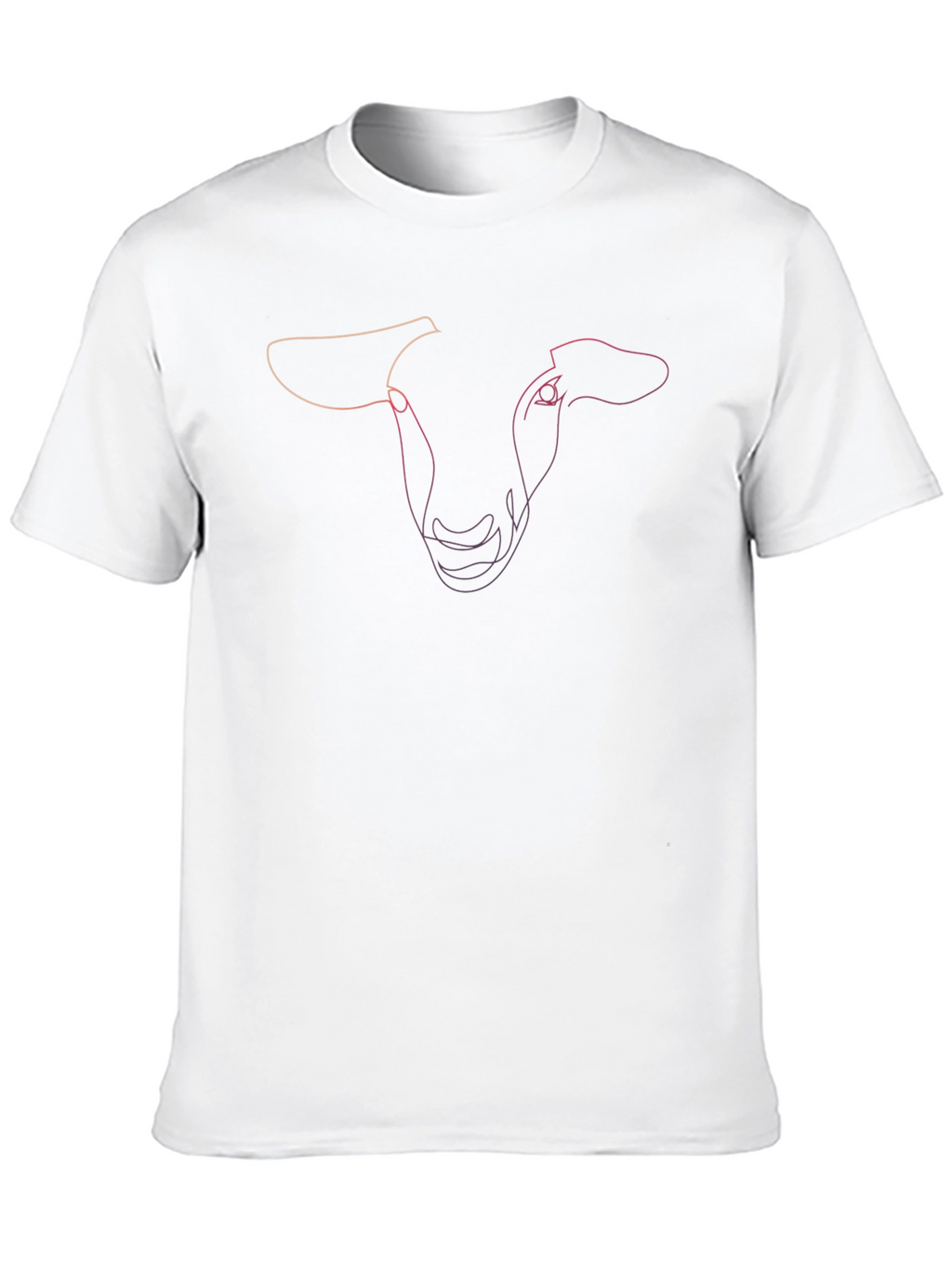 Abstract Sheep Line Art Black T-Shirt