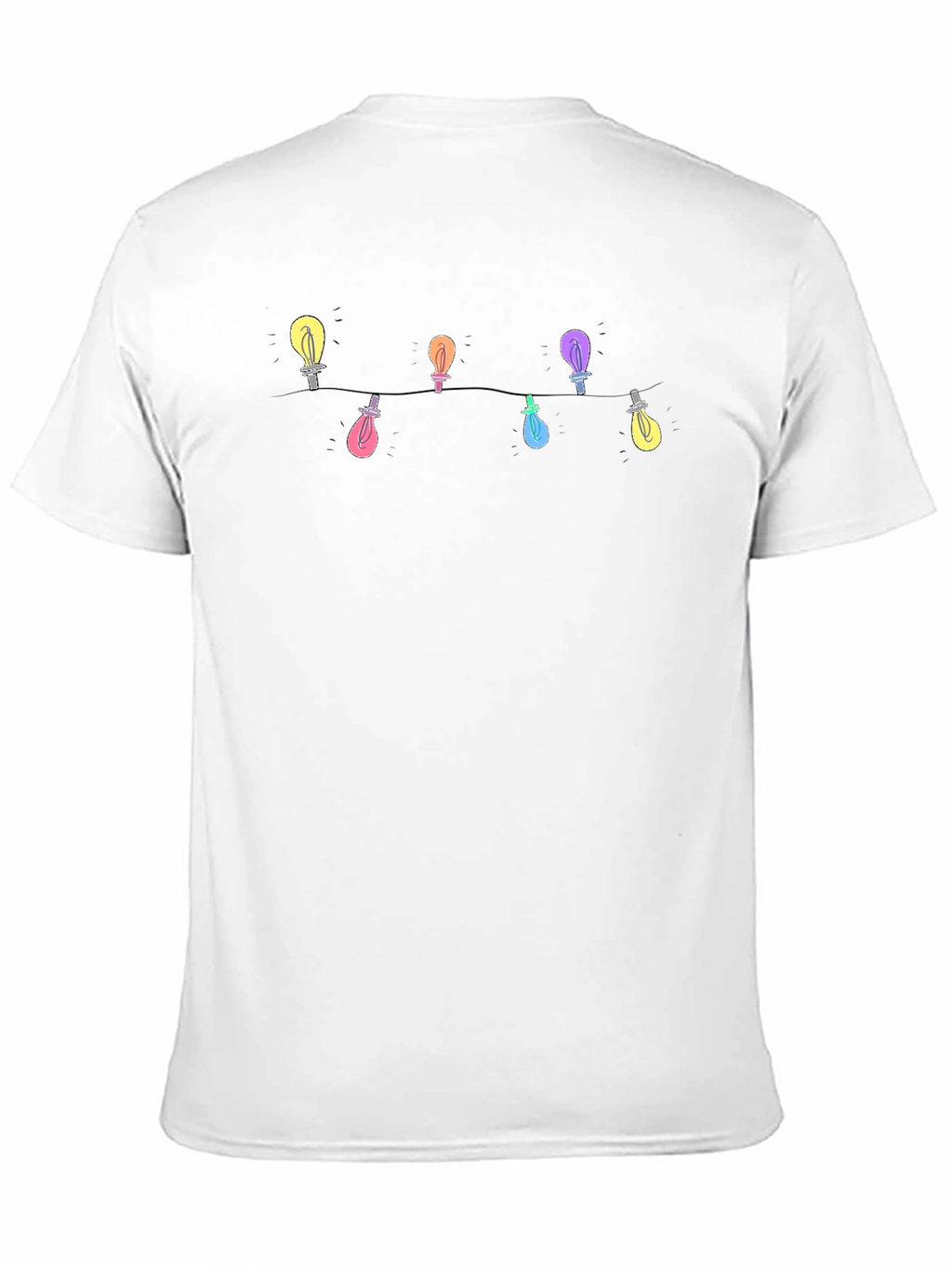 Festive Lights Graphic Tee - Black Cotton T-Shirt