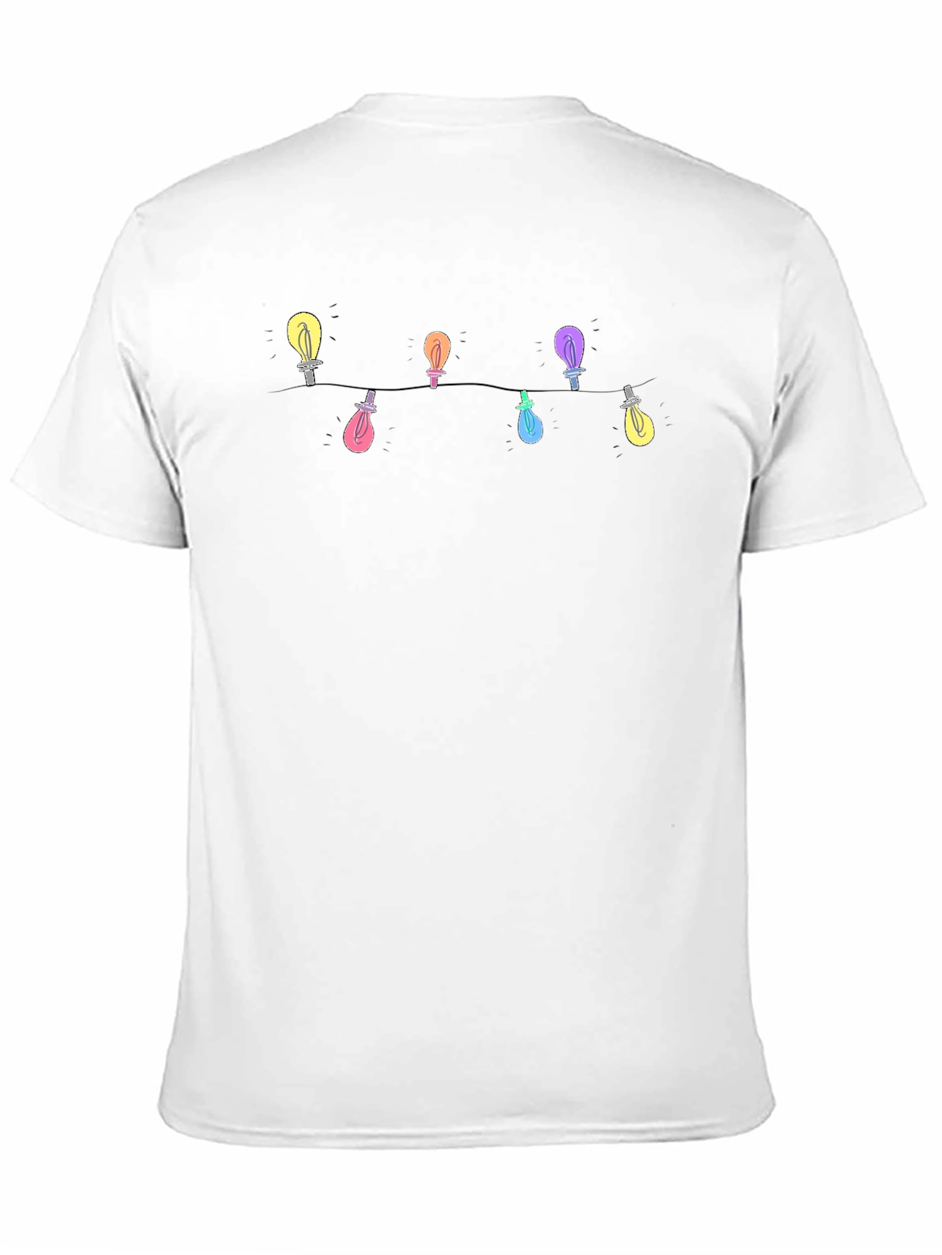 Festive Lights Graphic Tee - Black Cotton T-Shirt