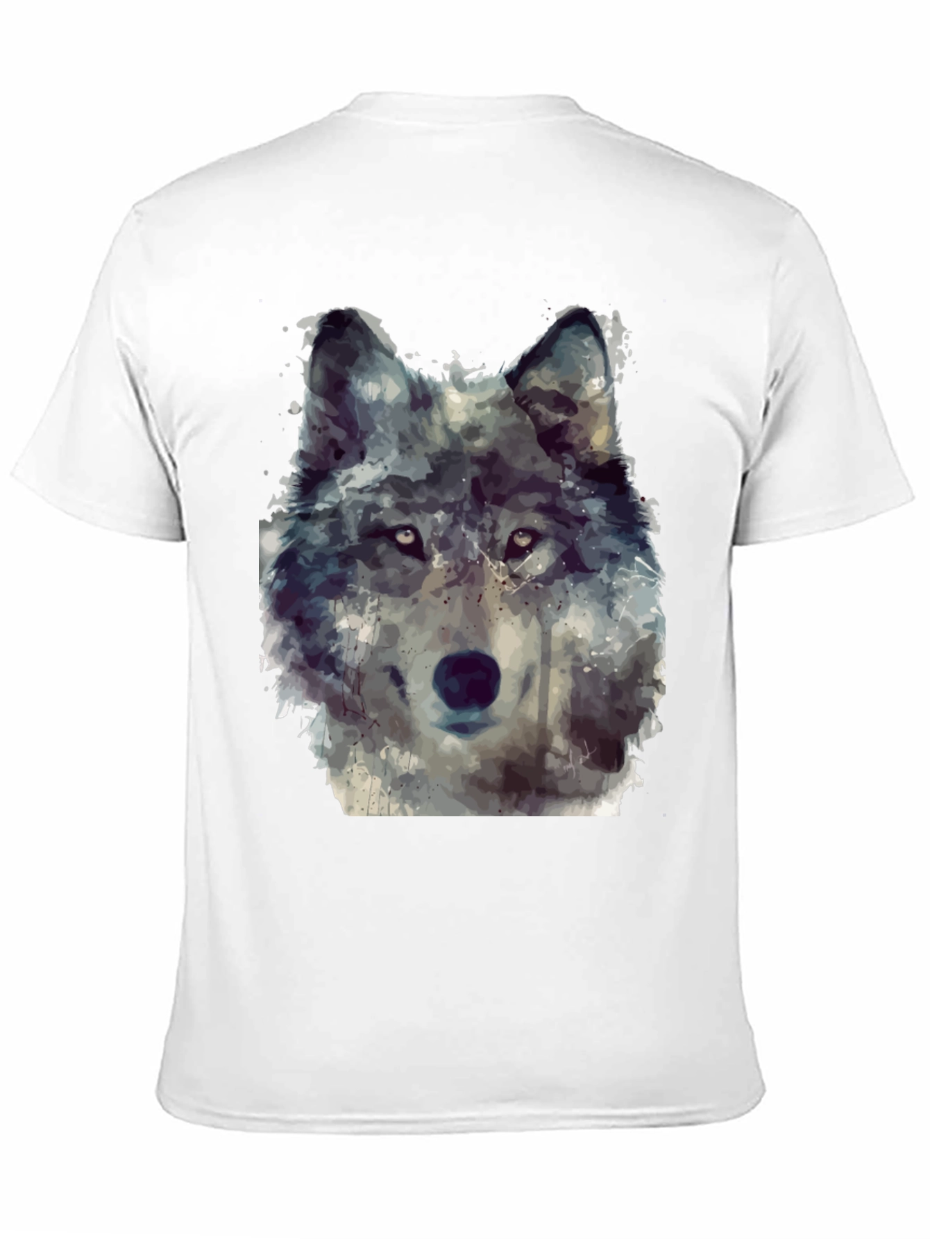 Wolf Portrait Graphic Tee - Mens Black T-Shirt