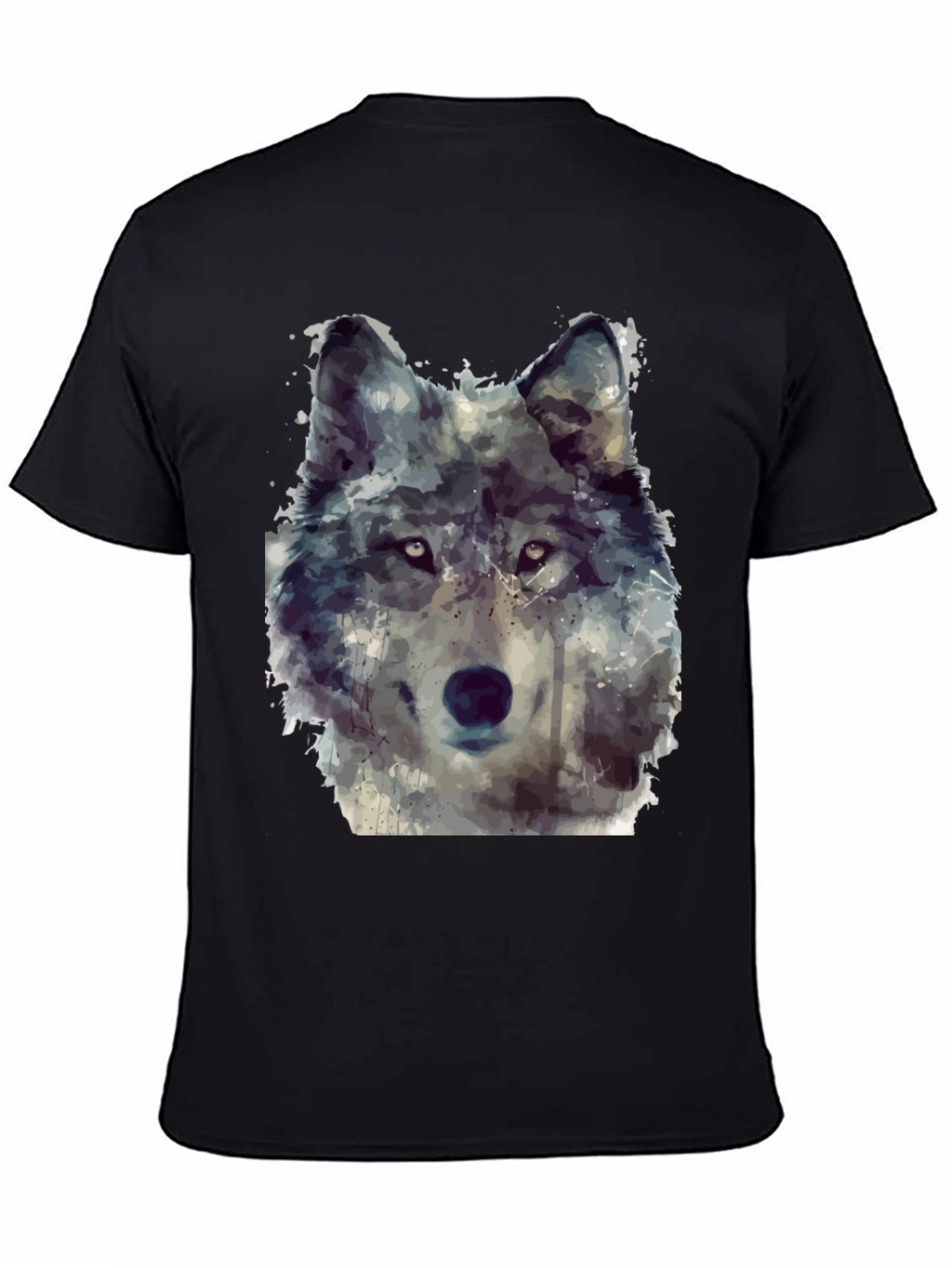 Wolf Portrait Graphic Tee - Mens Black T-Shirt