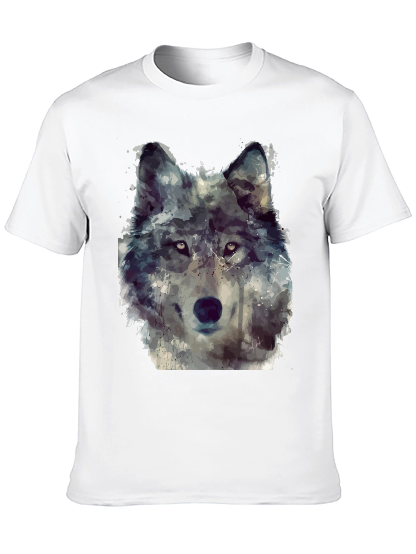 Wolf Portrait Graphic Tee - Mens Black T-Shirt