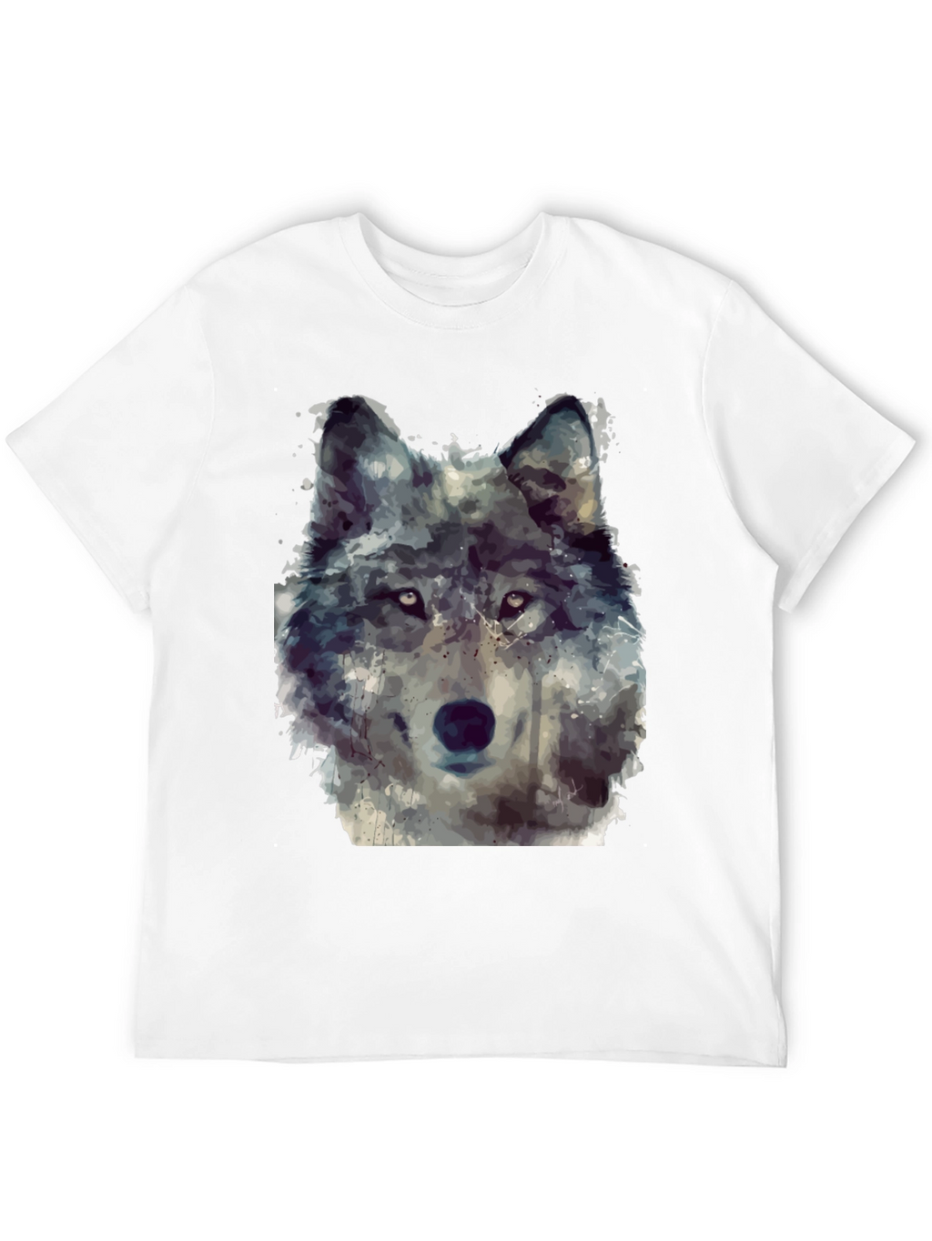 Wolf Portrait Graphic Tee - Mens Black T-Shirt