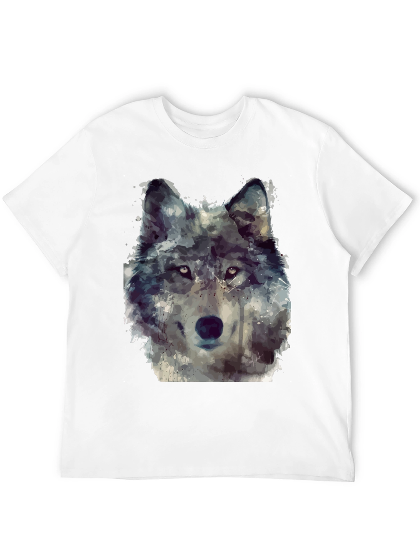 Wolf Portrait Graphic Tee - Mens Black T-Shirt