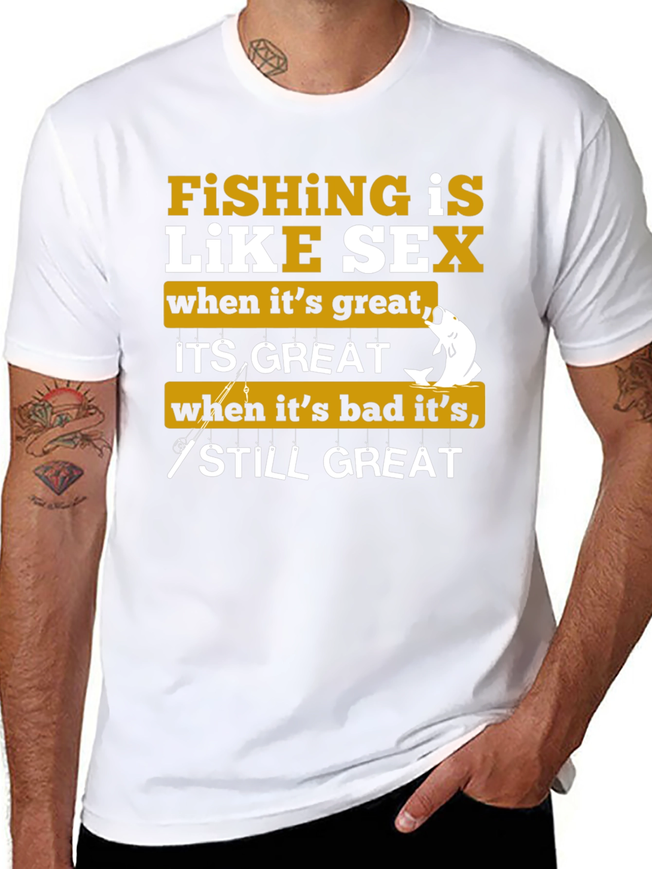 Fishing is Like Sex Graphic T-Shirt