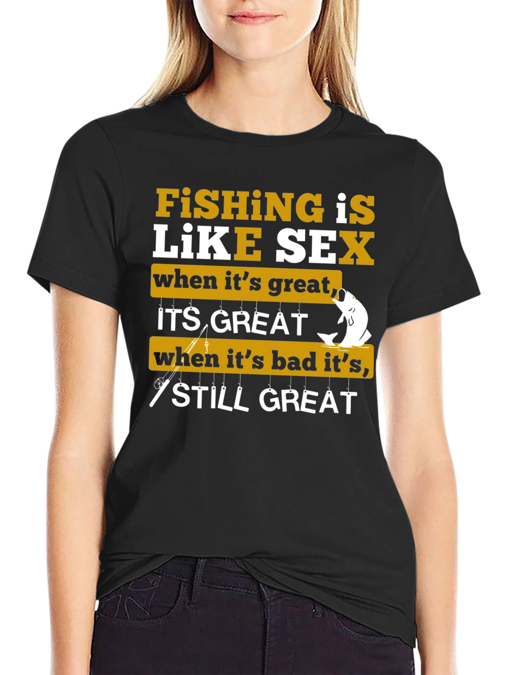 Fishing is Like Sex Graphic T-Shirt