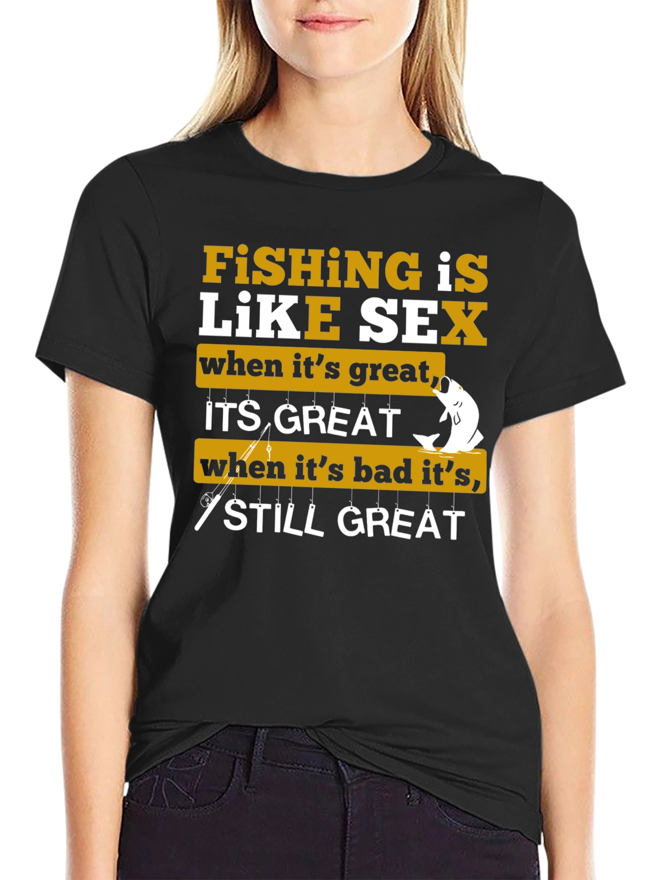 Fishing is Like Sex Graphic T-Shirt