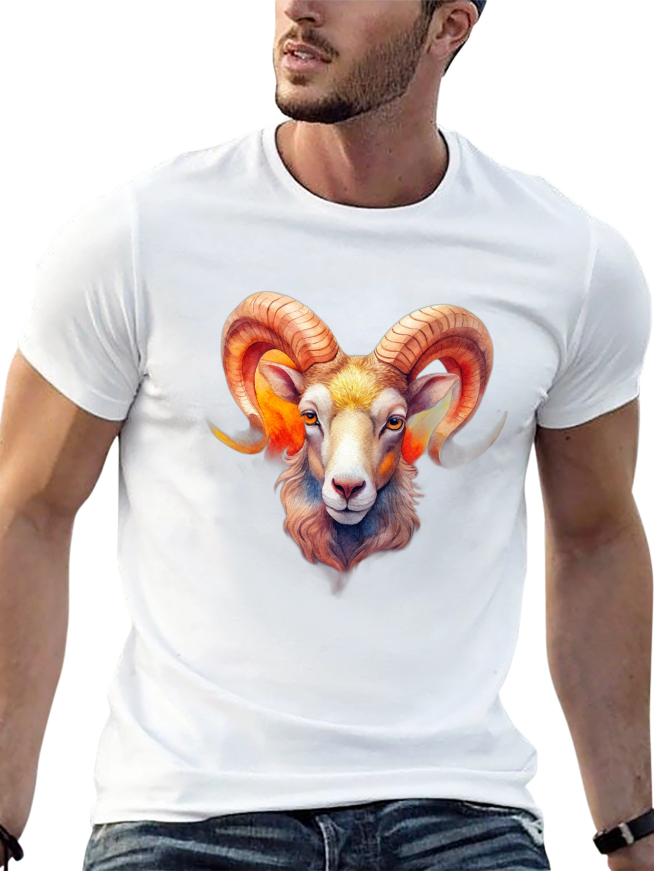 Aries Ram Zodiac Graphic Black T-Shirt