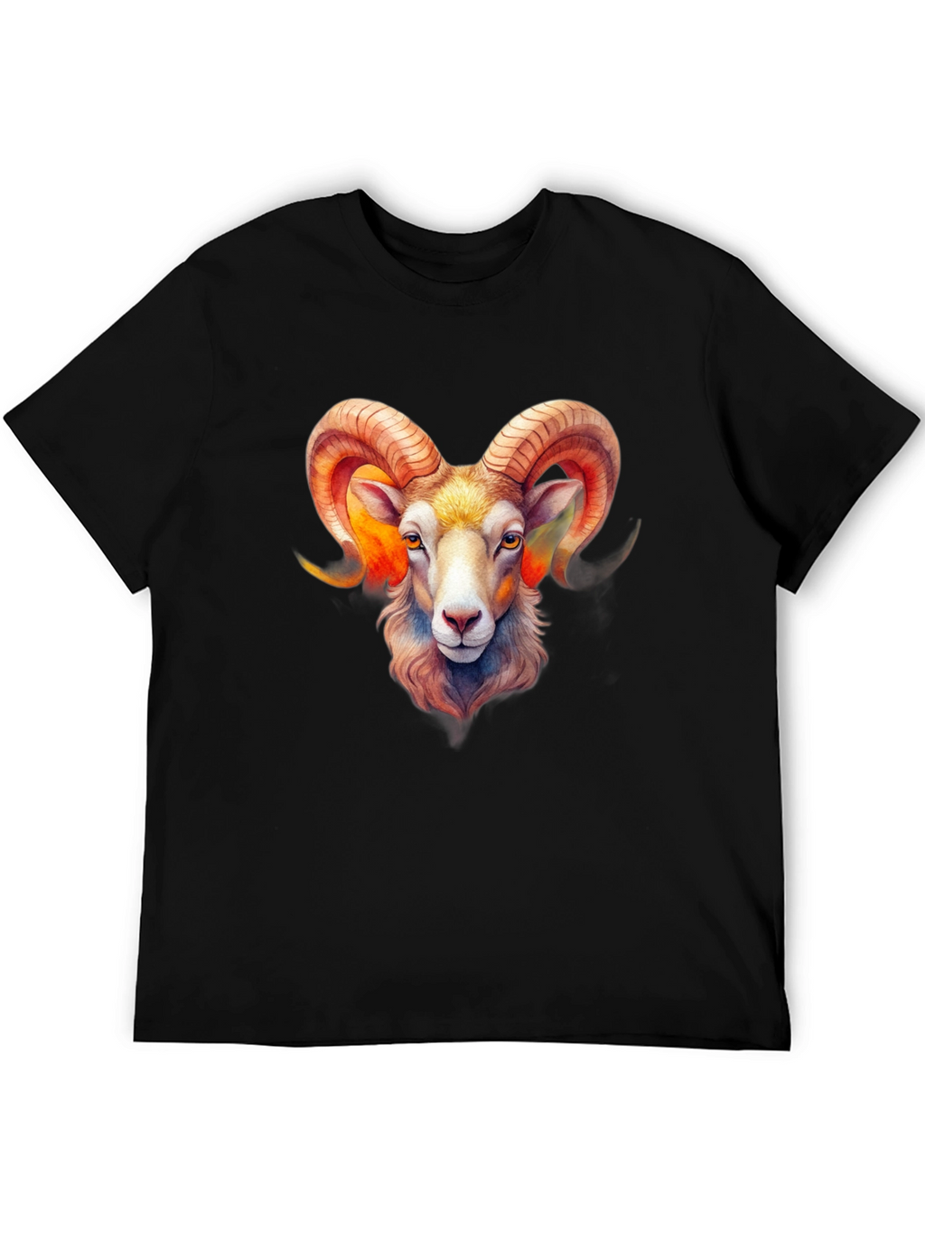 Aries Ram Zodiac Graphic Black T-Shirt