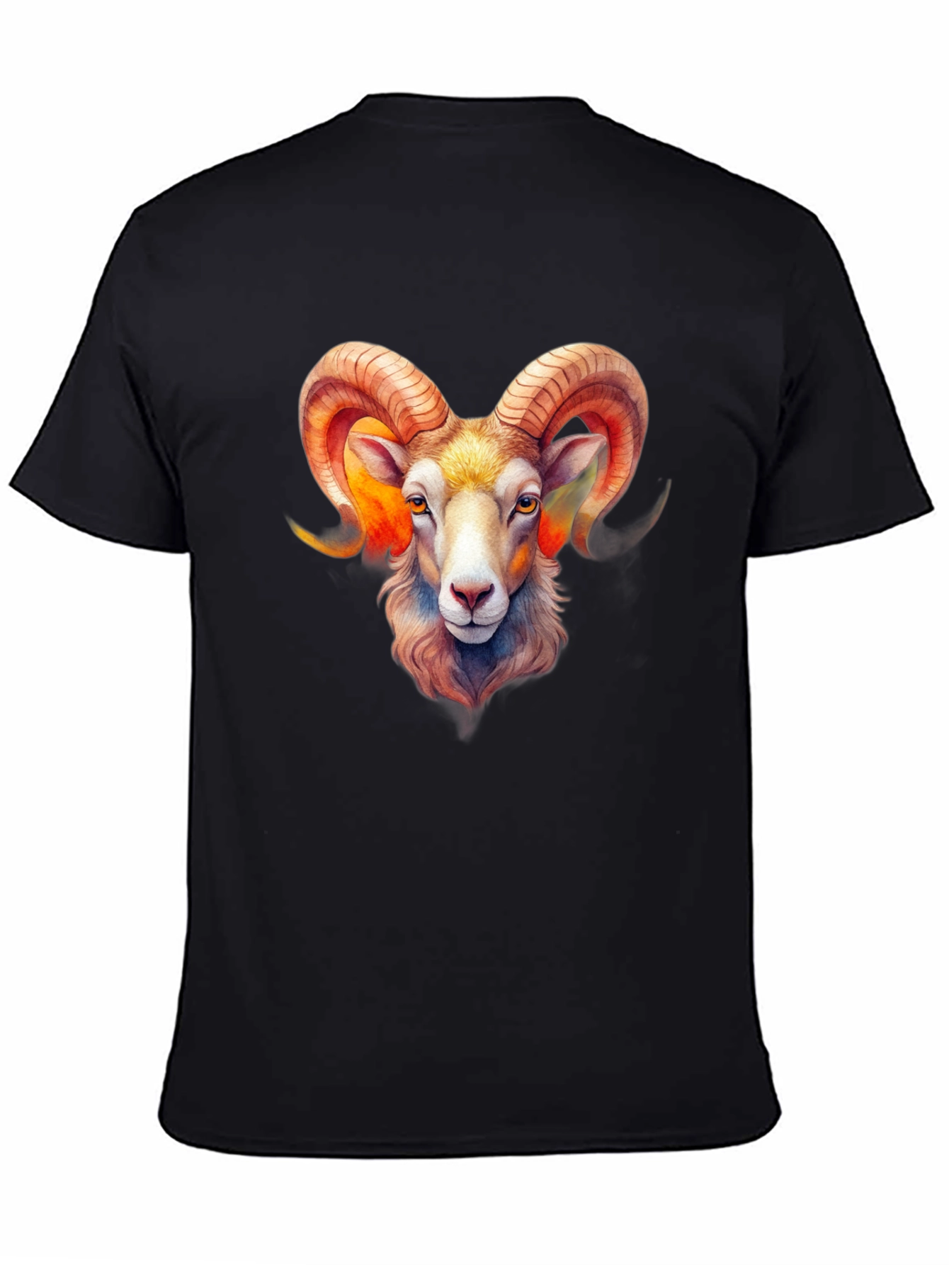 Aries Ram Zodiac Graphic Black T-Shirt
