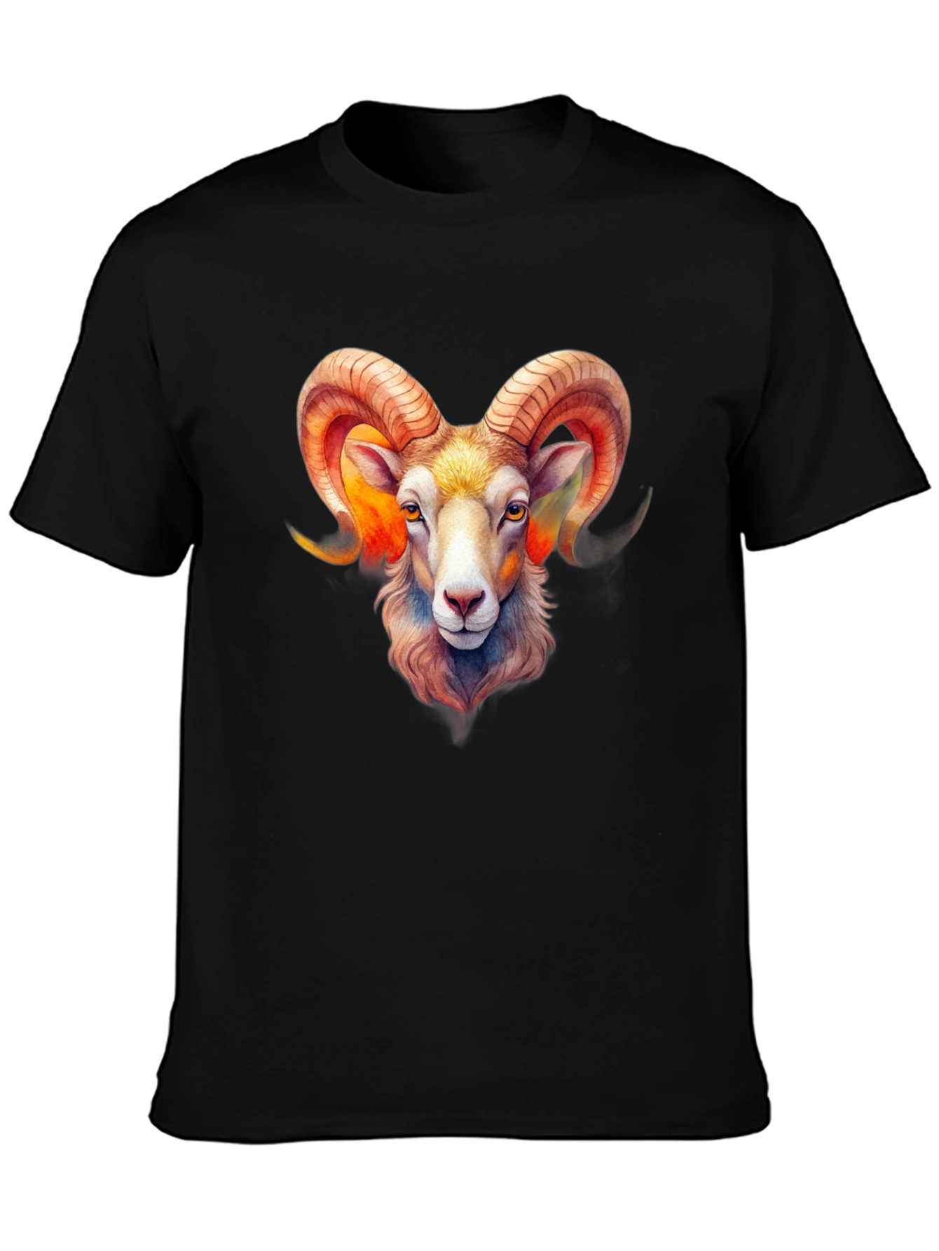 Aries Ram Zodiac Graphic Black T-Shirt