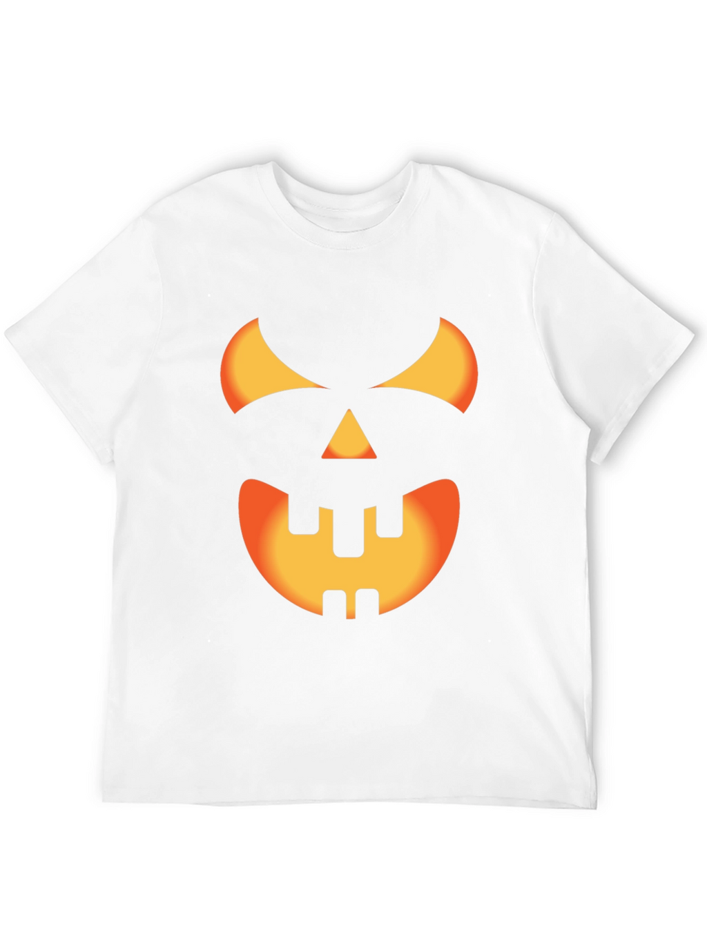 Halloween Pumpkin Face Graphic Tee - Black Cotton T-Shirt