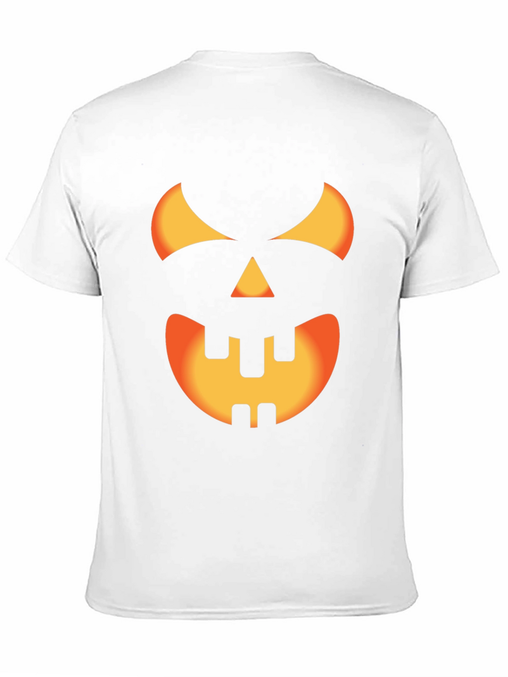Halloween Pumpkin Face Graphic Tee - Black Cotton T-Shirt