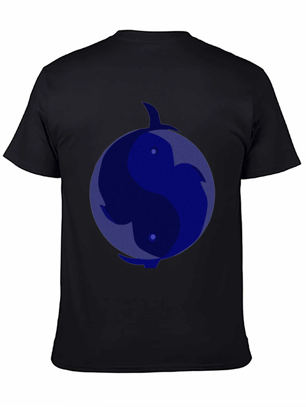 Yin Yang Dolphin Graphic Tee - Black T-Shirt