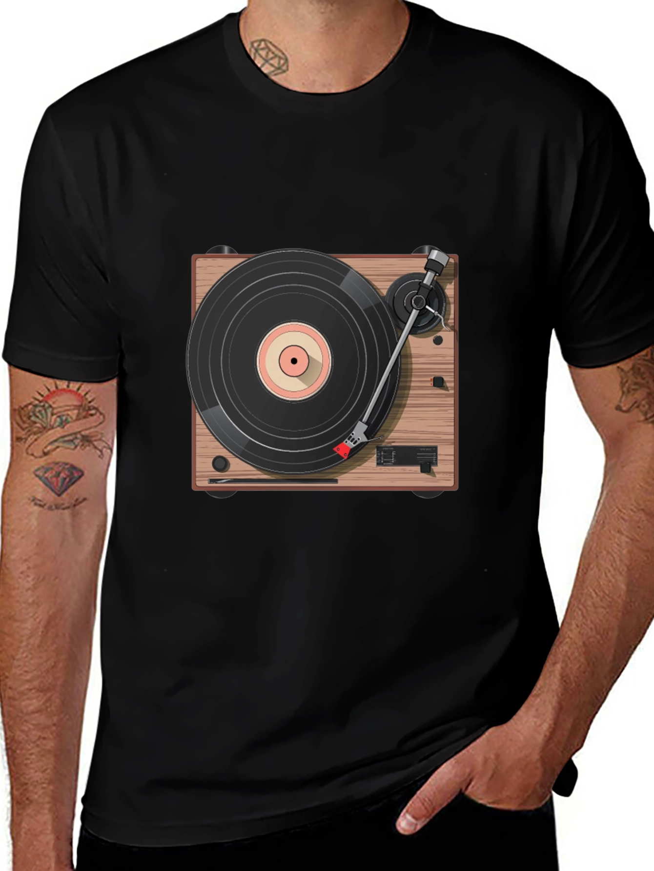 Vintage Record Player T-Shirt - Classic Vinyl Style