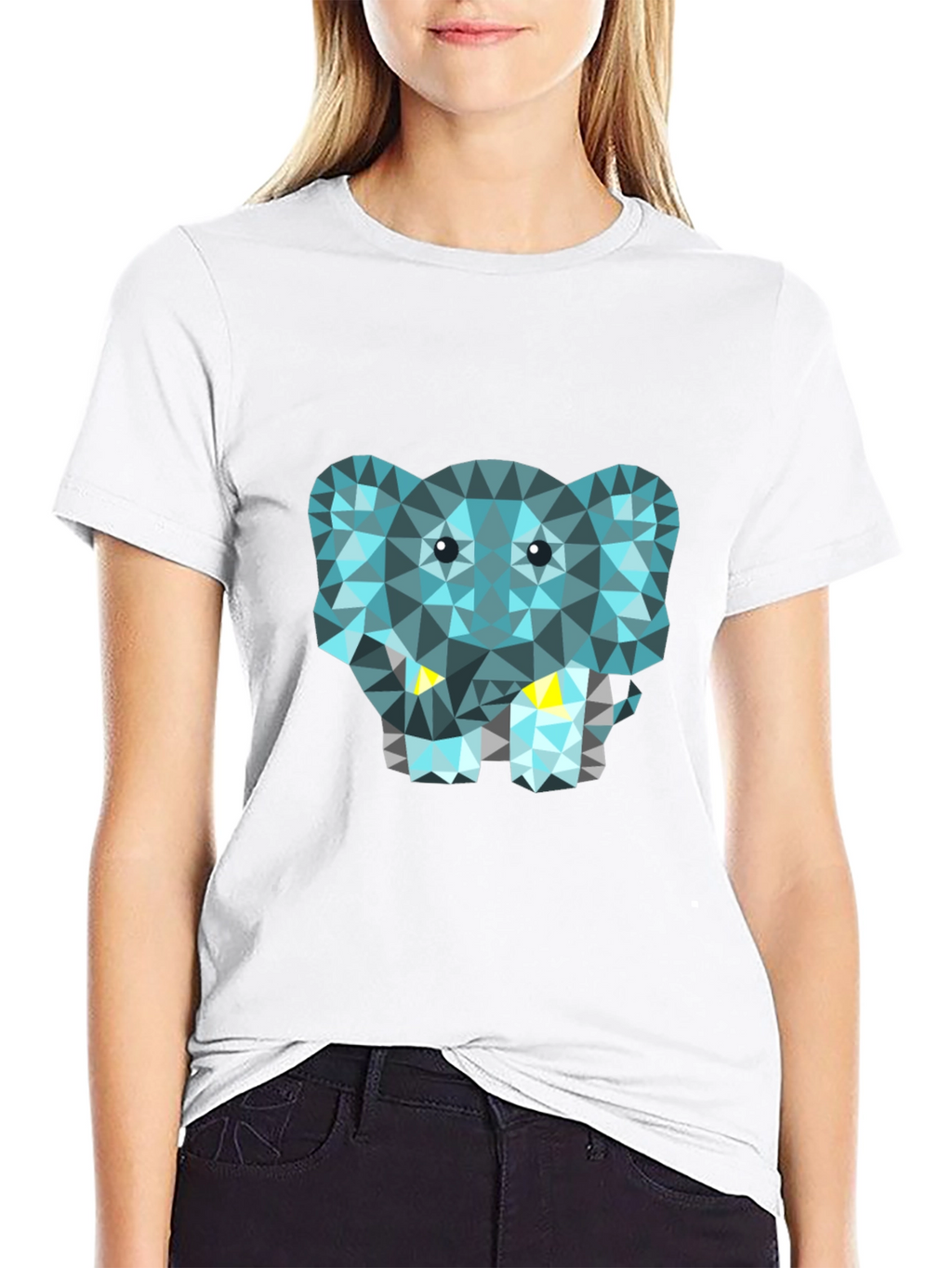 Geometric Elephant Tee - Modern Graphic Print T-Shirt
