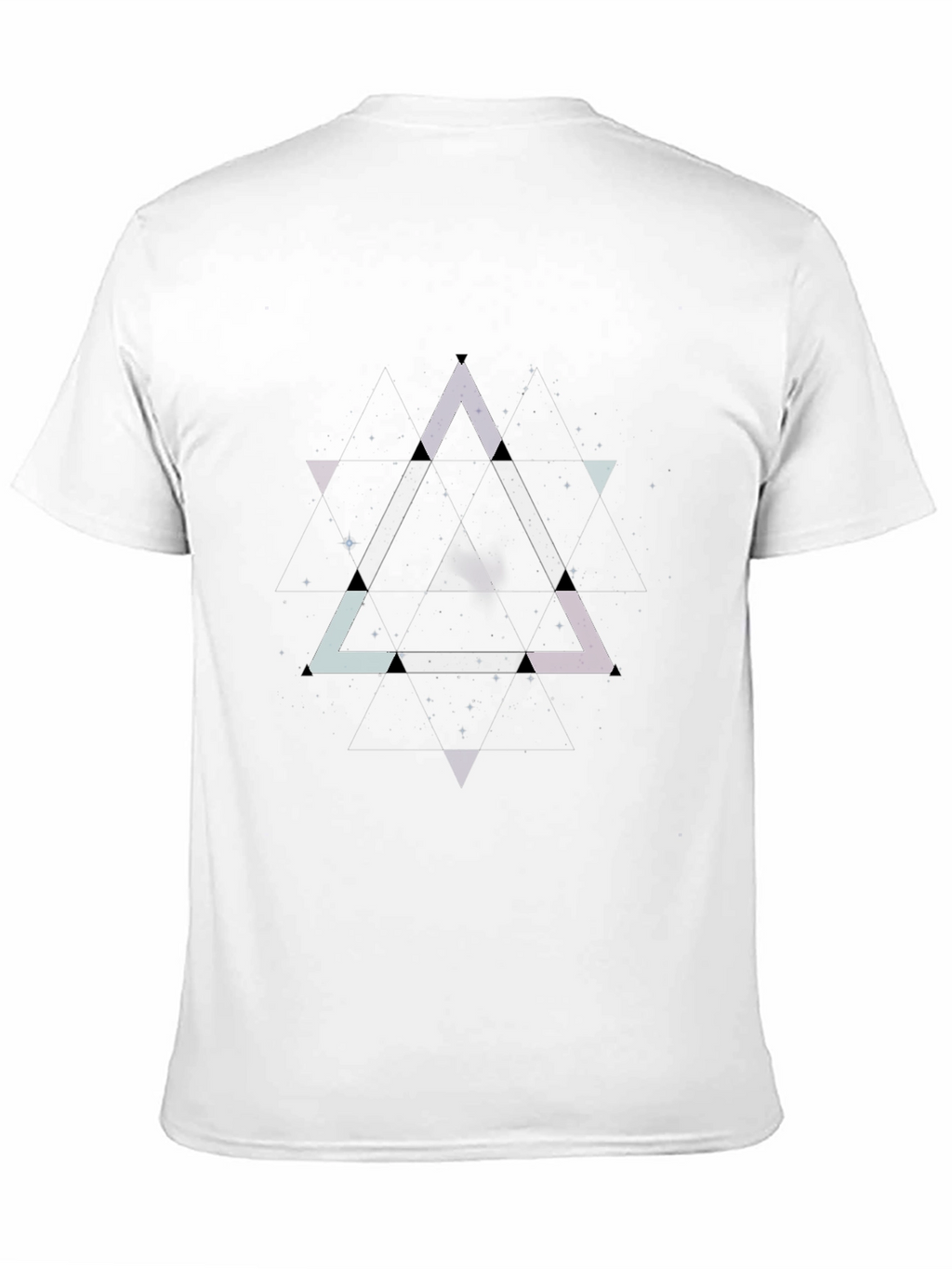 Abstract Triangle Graphic Black T-Shirt