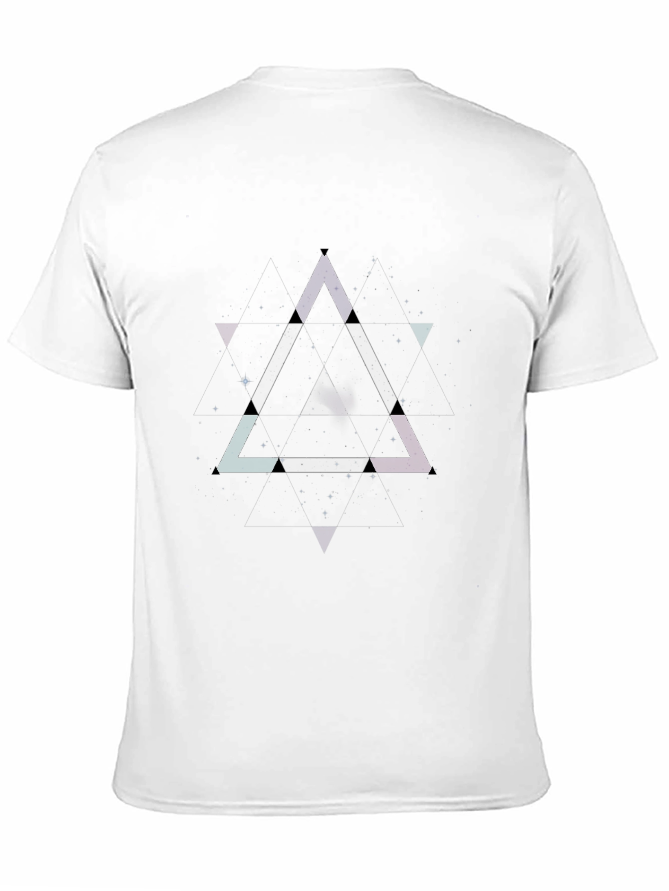Abstract Triangle Graphic Black T-Shirt