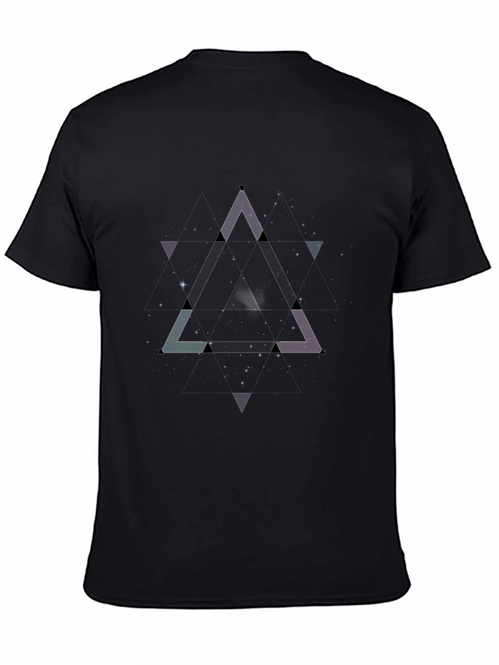 Abstract Triangle Graphic Black T-Shirt