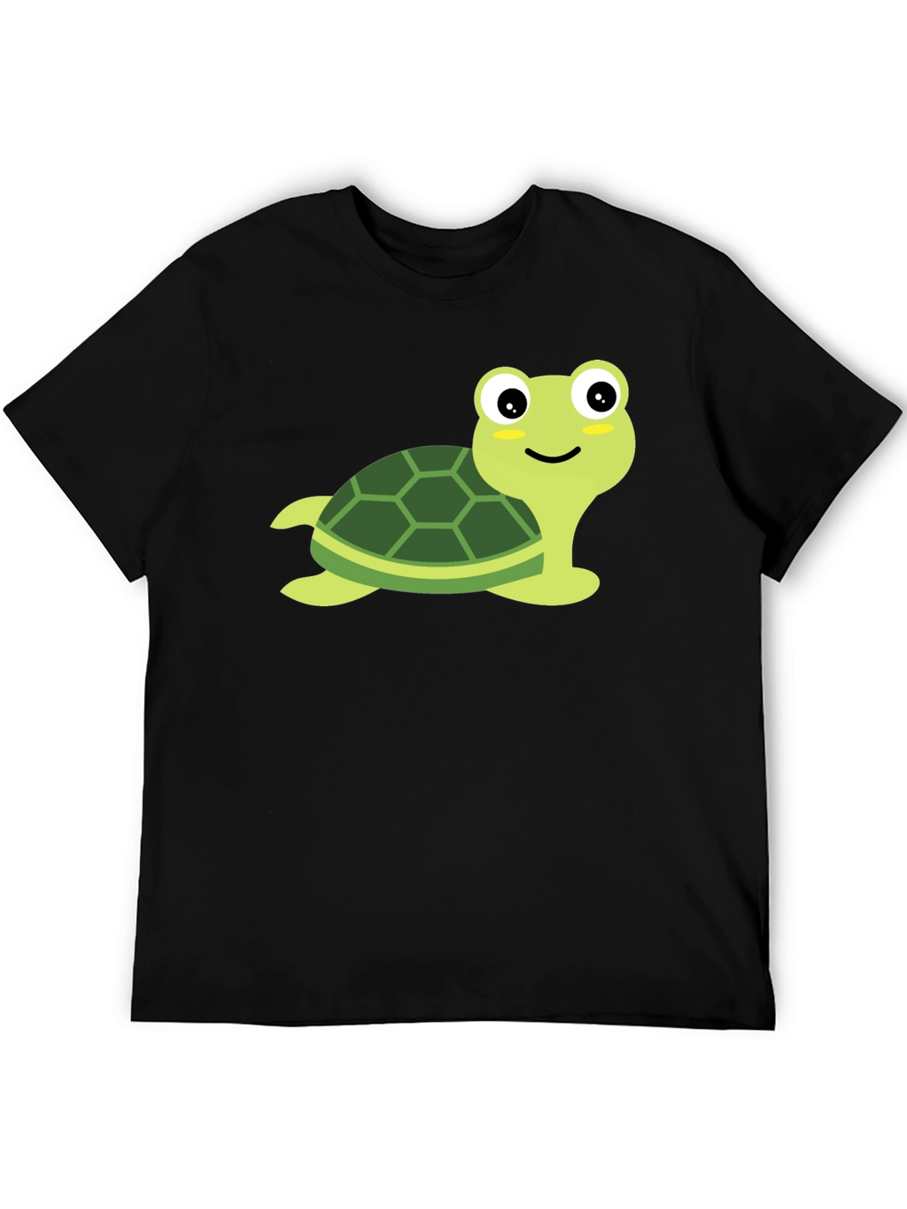 Cute Turtle Graphic Tee - Black