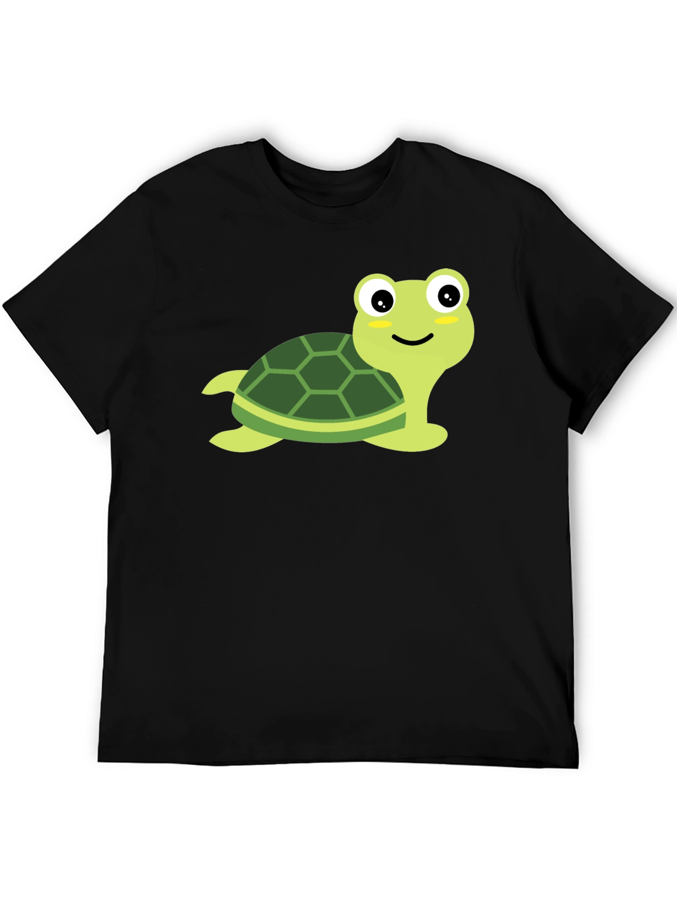 Cute Turtle Graphic Tee - Black