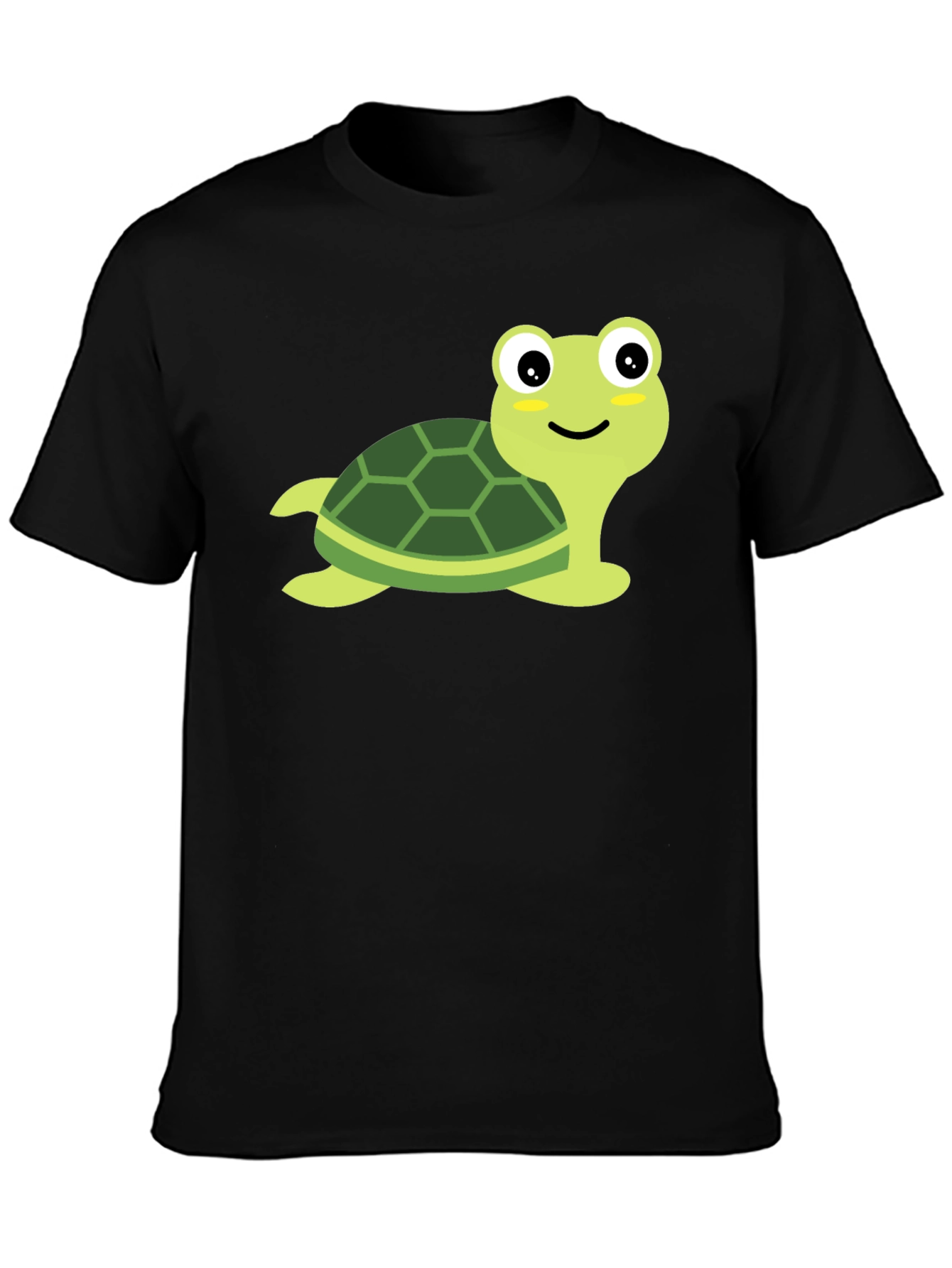 Cute Turtle Graphic Tee - Black