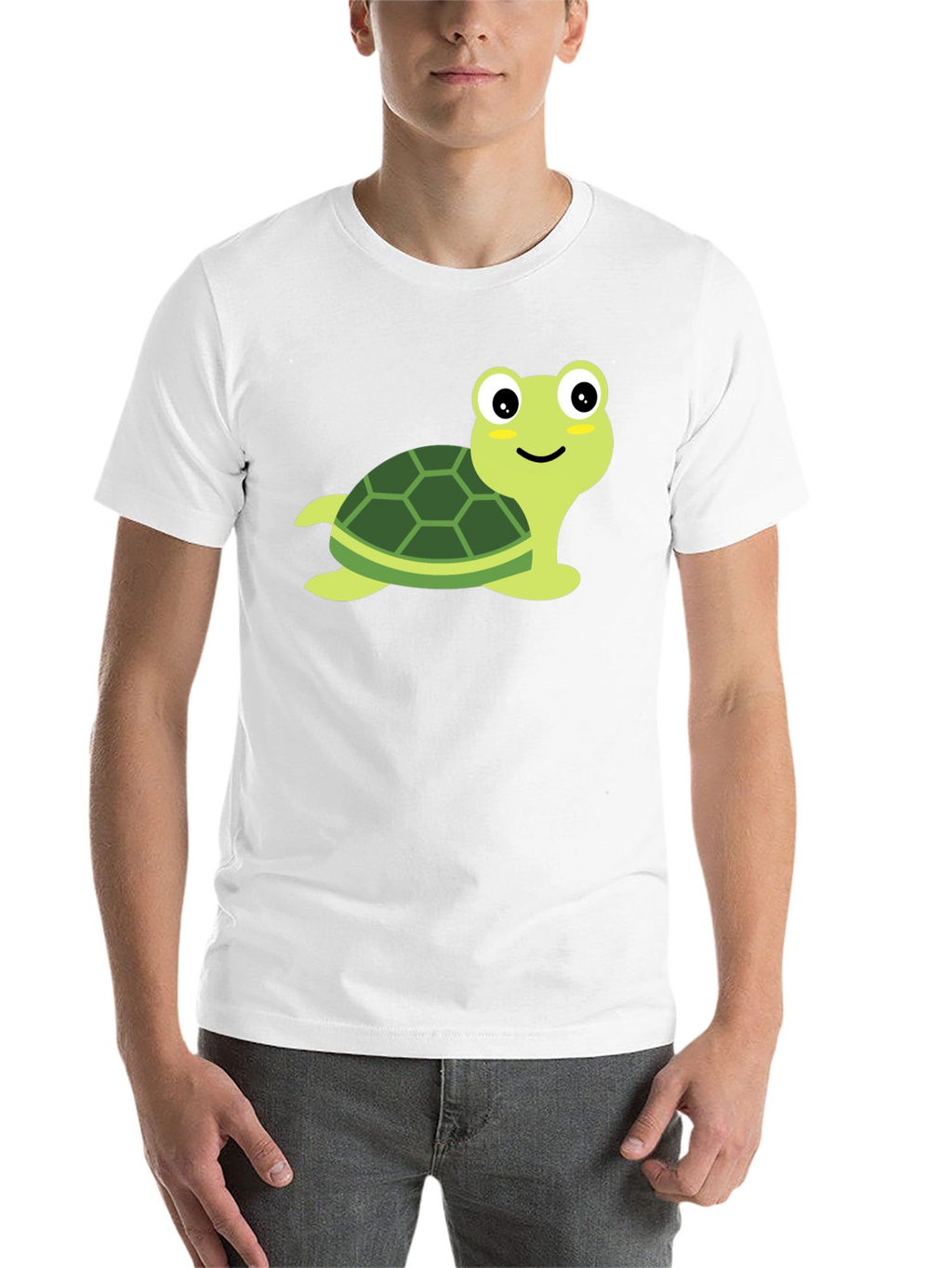 Cute Turtle Graphic Tee - Black