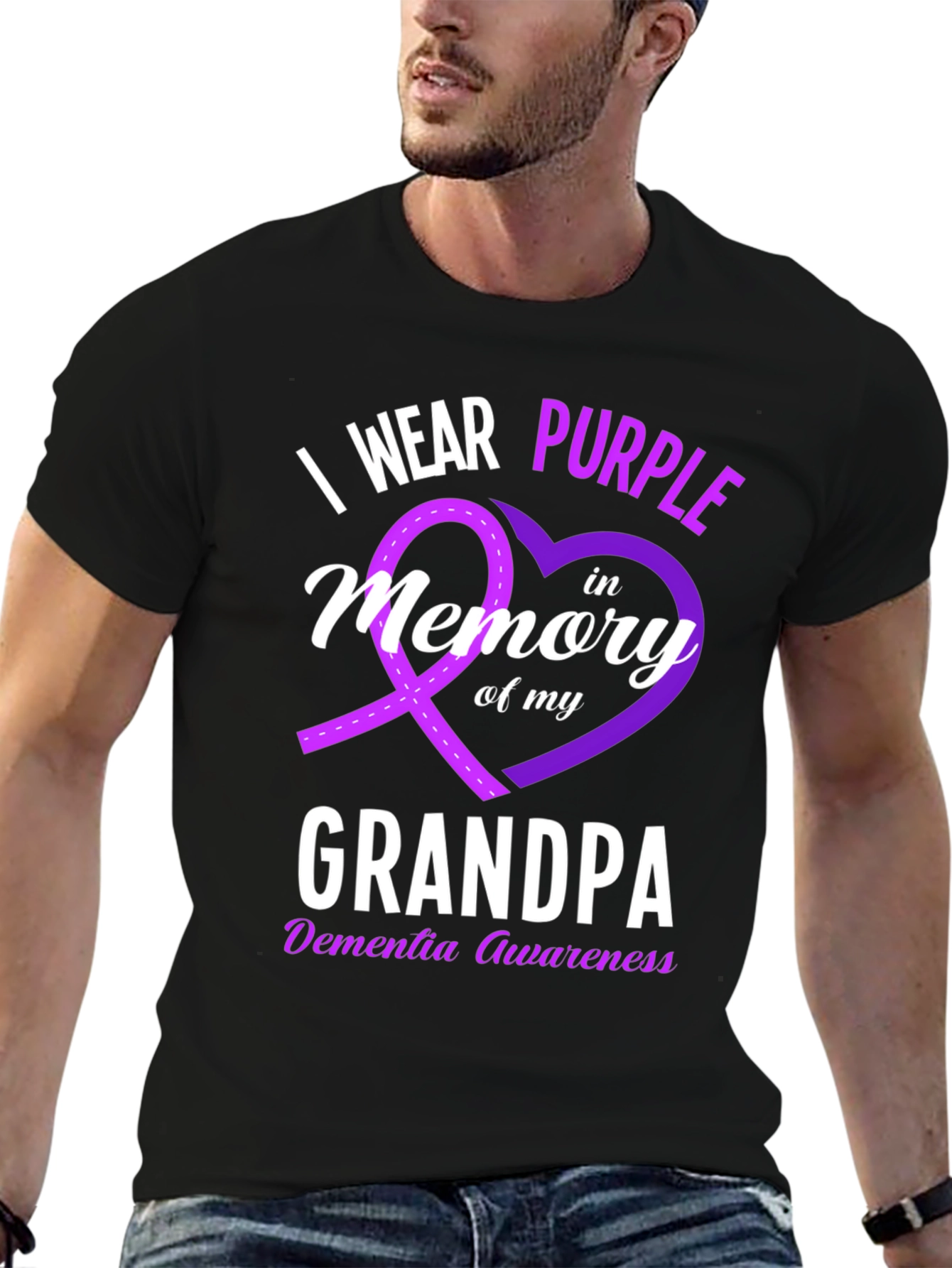 Purple Dementia Awareness Grandpa T-Shirt