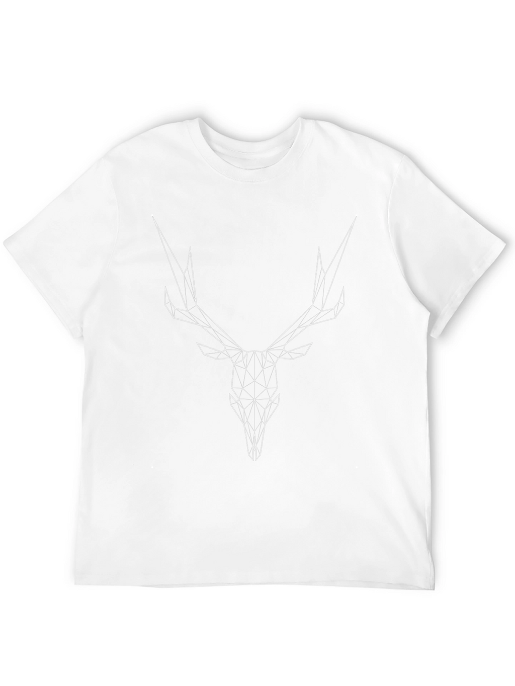 Geometric Deer Skull Graphic Tee - Black